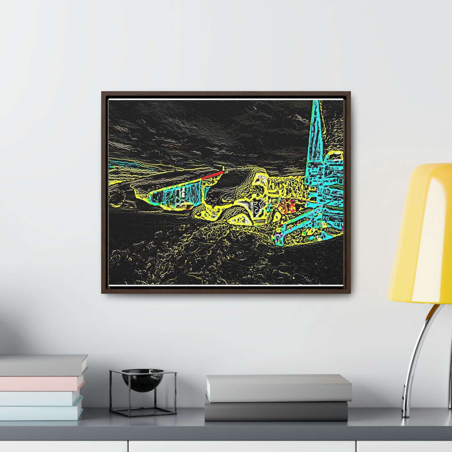 Gallery Canvas Wraps, Horizontal Frame ... "Snow Vehicle In Snow Storm At-Rest" ... Circa 12Mar23 ... Central Idaho ... 18-Hours Rendering Time: Original Works ...