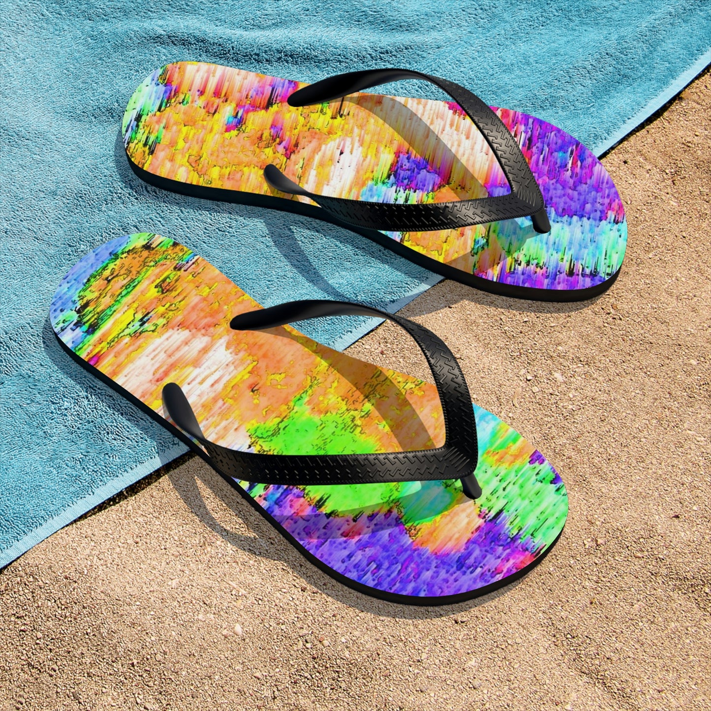 Unisex Flip-Flops ... "And 'I' Left His Dead A_s There By The Side-of-The-Road" ... Original Works ... (Grateful Dead: Me-And-My-Uncle)
