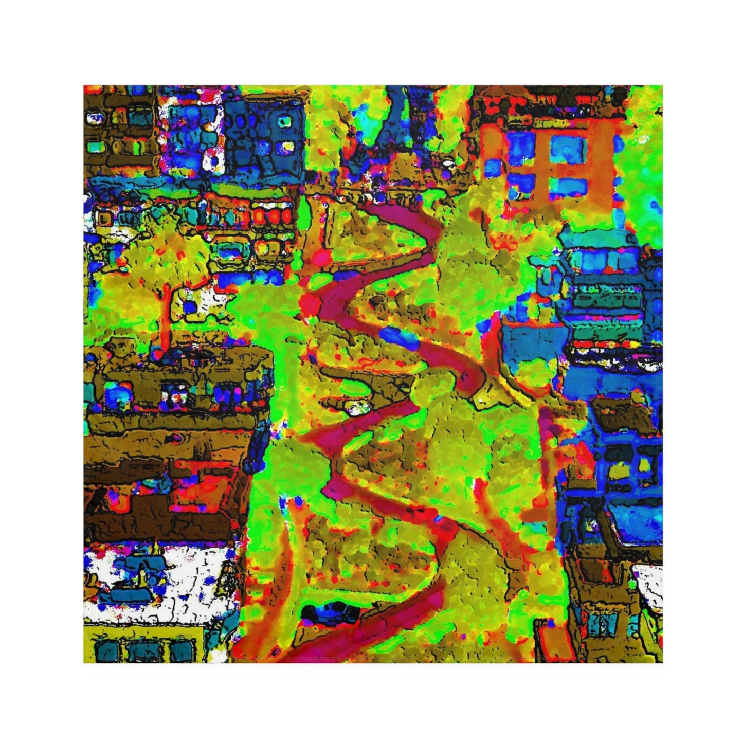 Napkins ... A Crazy Street ... 'Eight Winding Curve-Switchbacks' ... "Lombard Street, San Francisco, CA' ... Family Archives: 1970's ... Original Works ...