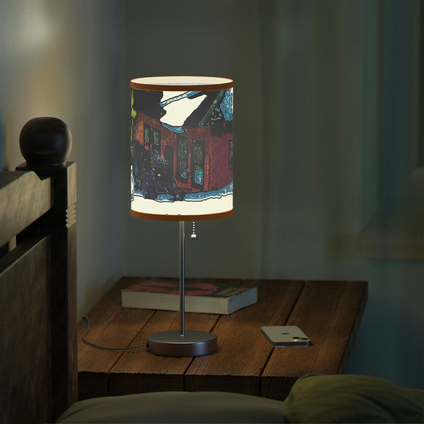 Lamp on a Stand, US|CA plug ... "A Rider Passeth-Through-It" ... Colors Galore & A Bit Of Impressionism ... Original Works. Winter 2021. Central Idaho. Rendering Time: 12 Hours ...