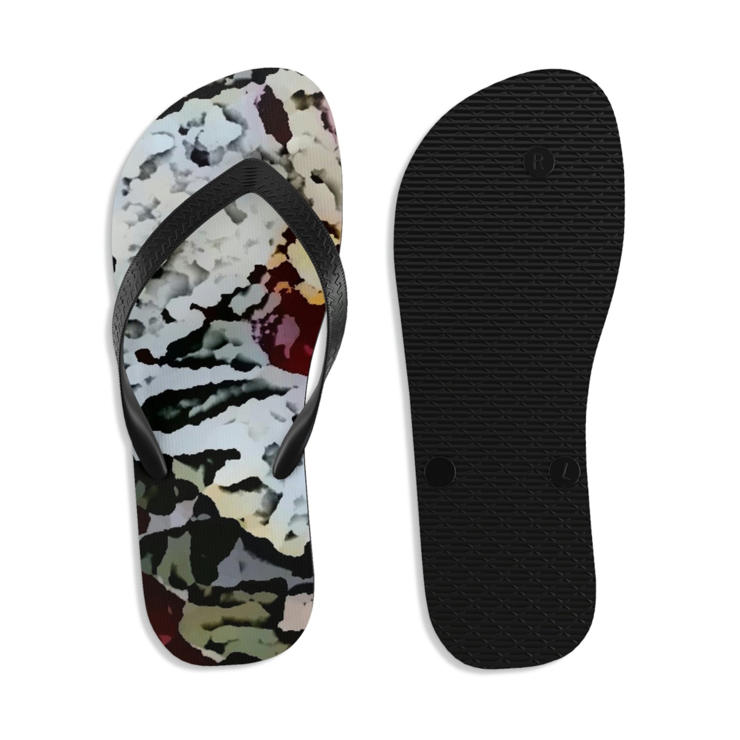 Unisex Flip-Flops ... "A Friendly Flower" ... Pointsettia 'Pointing' ... Original Works ... (Supplied Photograph) ...