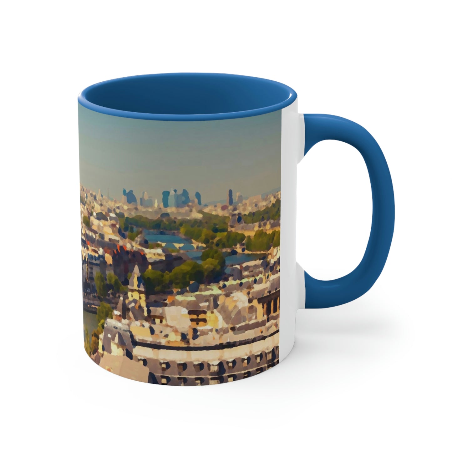 Accent Coffee Mug, 11oz ... Au Paris ... "Along The River Seine" ... Barbara Joan Bonnell-Holt: 1972 ... Original Works ...