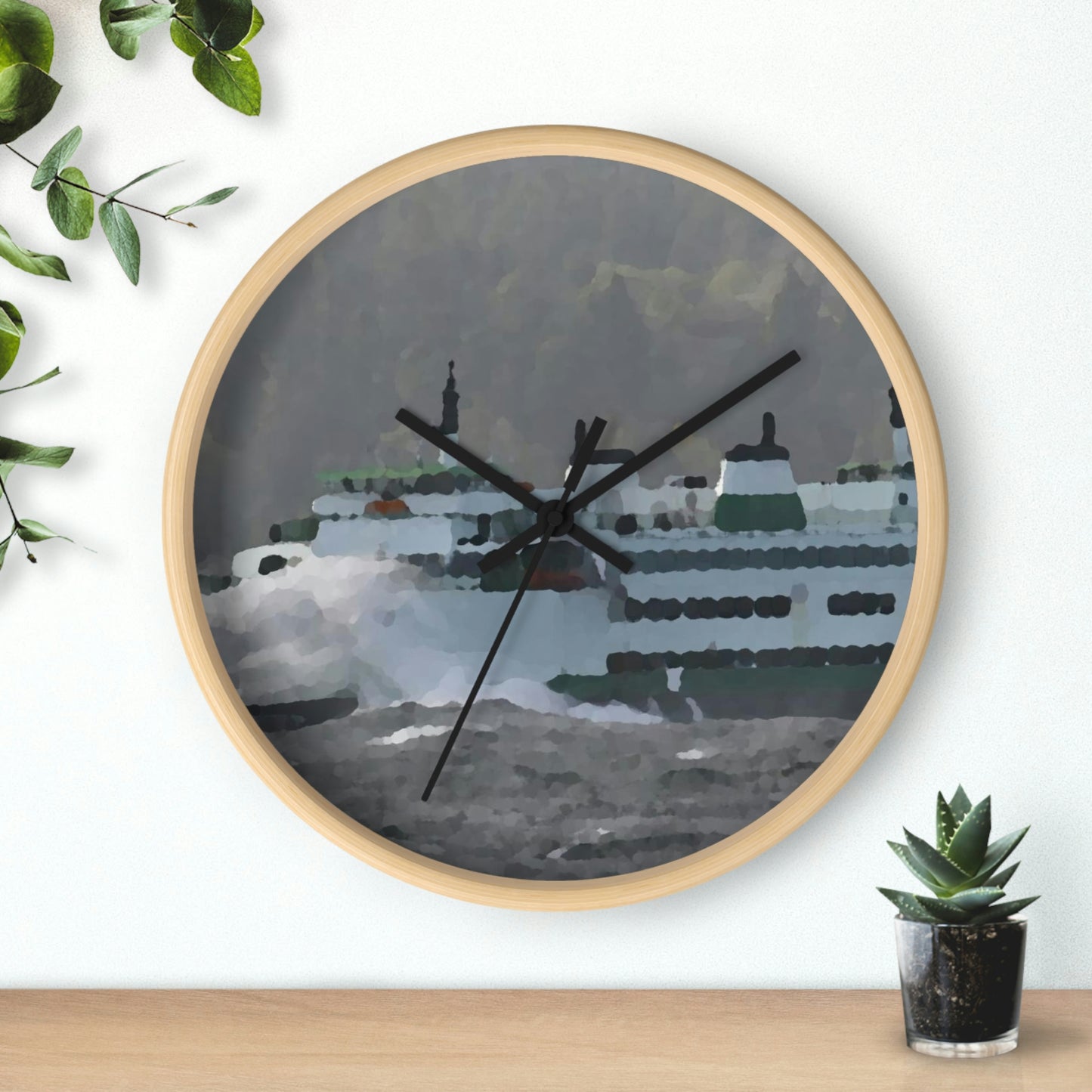 Wall clock ... WADOT Ferry Crossing ... "A Very Rough Day" ... Mulkiteo Route ... Family Archives ... Early 1990's' ... Original Works ...