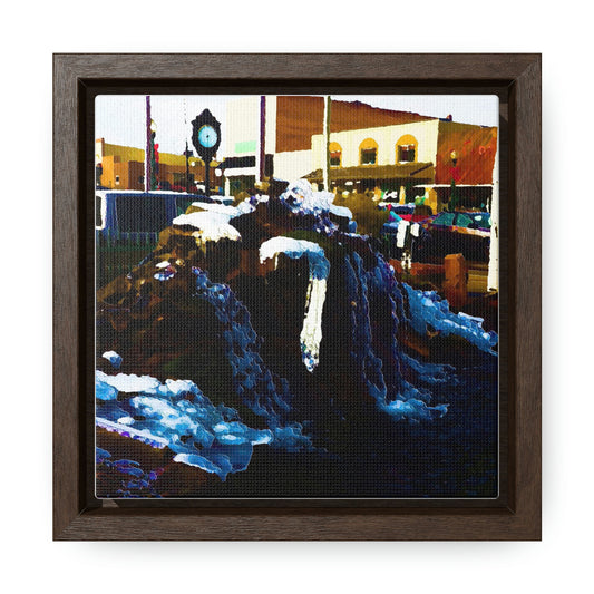 Gallery Canvas Wraps, Square Frame ...  "Ice & Water Sculpted" ... Downtown Grangeville, Idaho ... Adjacent To Irwin Pharmacy ... 5Jan23 ... Original Works ...