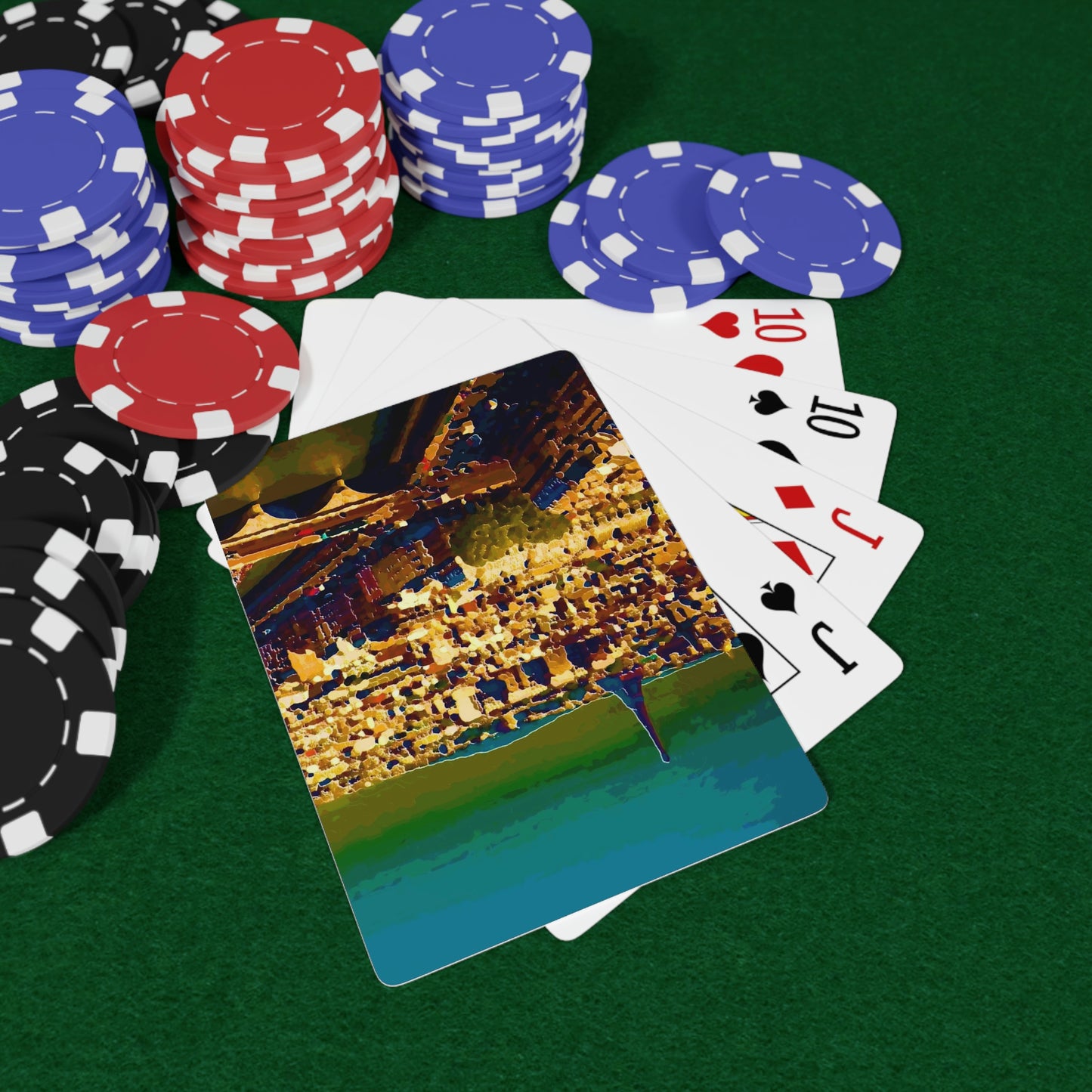 Custom Poker Cards ... Au Paris ... "Along The River Seine" ... Barbara Joan Bonnell-Holt: 1972 ... Original Works ...