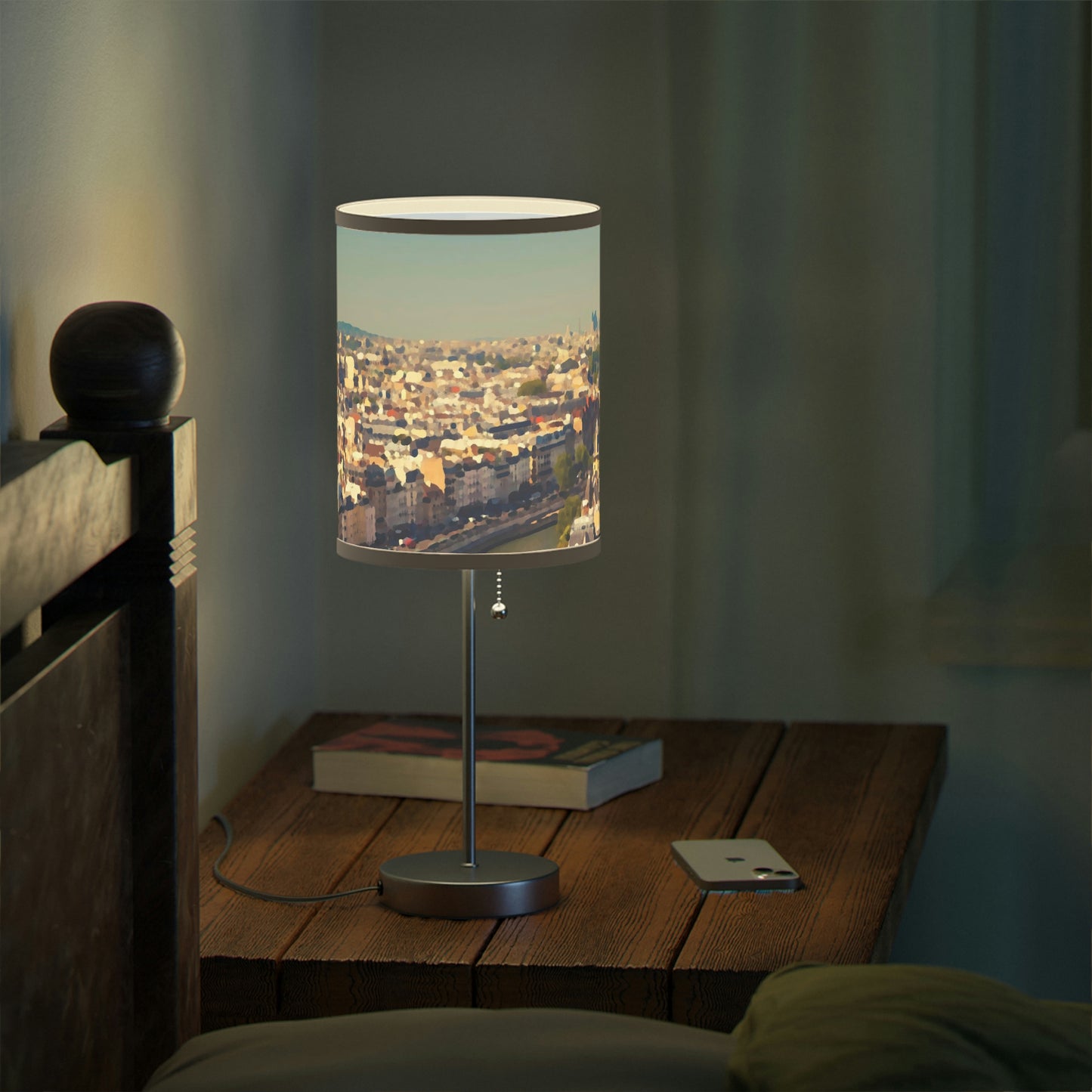 Lamp on a Stand, US|CA plug ... Au Paris ... "Along The River Seine" ... Barbara Joan Bonnell-Holt: 1972 ... Original Works ...