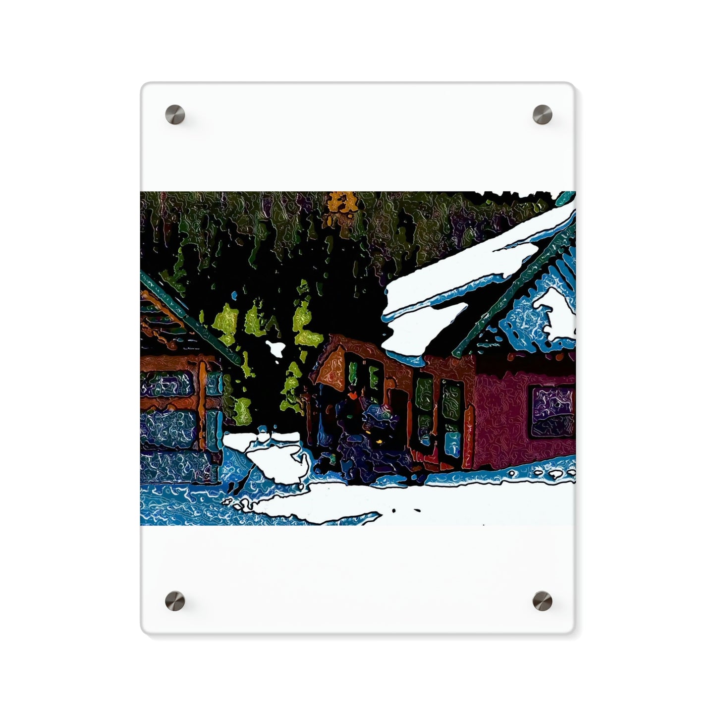 Acrylic Wall Art Panels ... "A Rider Passeth-Through-It" ... Colors Galore & A Bit Of Impressionism ... Original Works. Winter 2021. Central Idaho. Rendering Time: 12 Hours ...