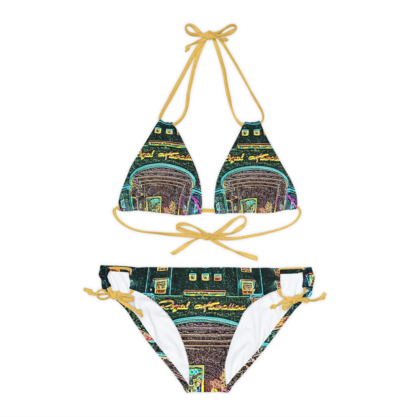 Strappy Bikini Set ... "La Grande Entree" At: 'The Pink Palace' ... The Royal Hawai'ian ... Honolulu, HI ... '27Oct2014' ... Original Works ...