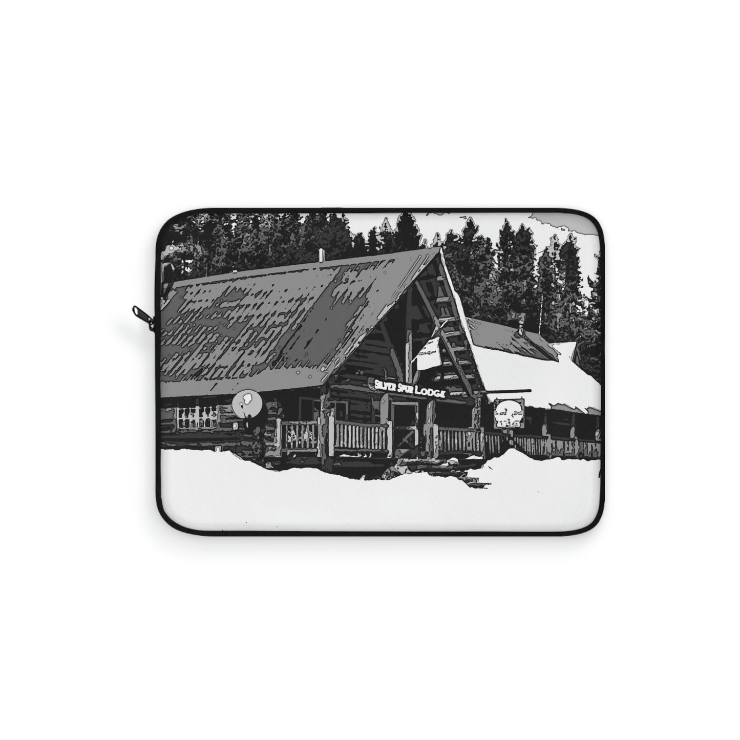 Laptop Sleeve ... A Beautiful Lodge & Back-Country Outfitter In A Mountain Town ... 'Dixie, Idaho, November 2022' ... Original Works ...