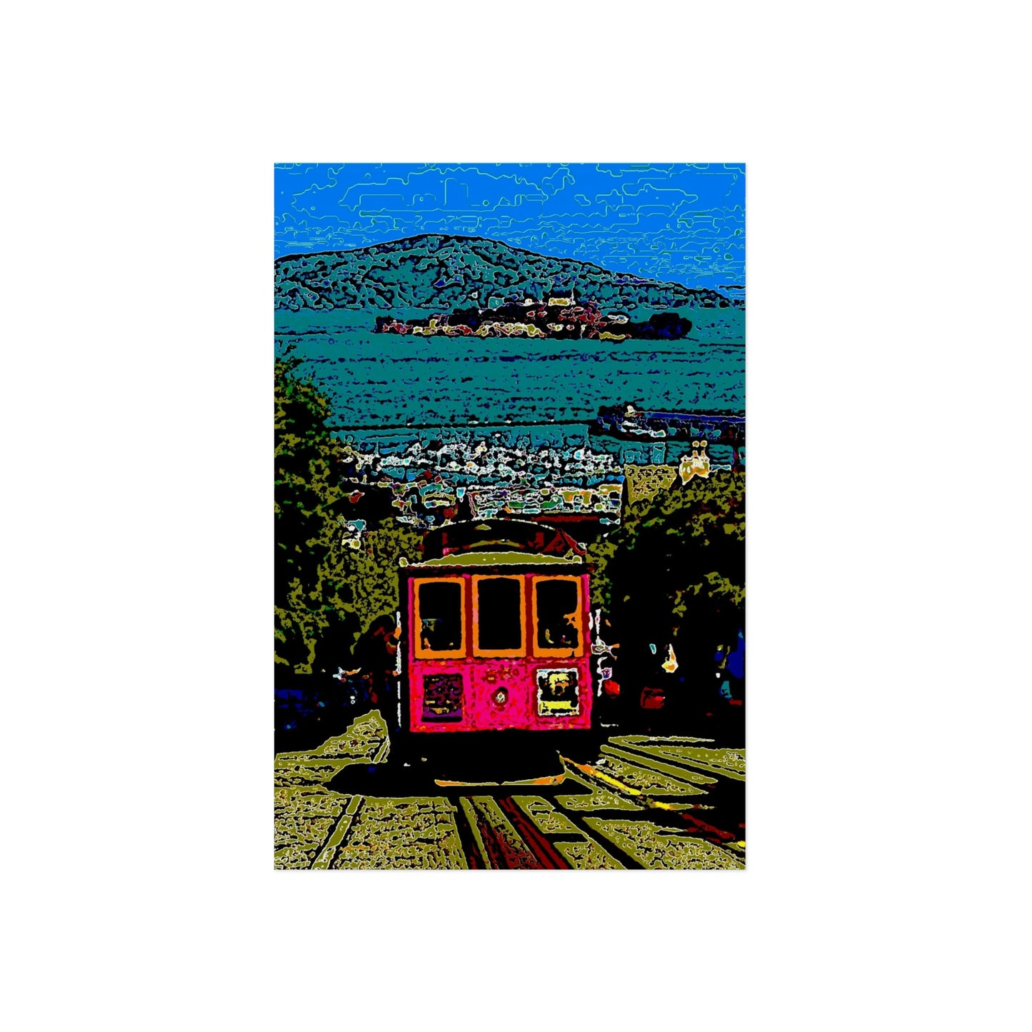 Aluminum Composite Panels ... San Francisco ... 'A Rice-A-Roni-Treat' ... Family Archives ... Cable Car Descends Hill Towards Alcatraz Island ... Original Works ...