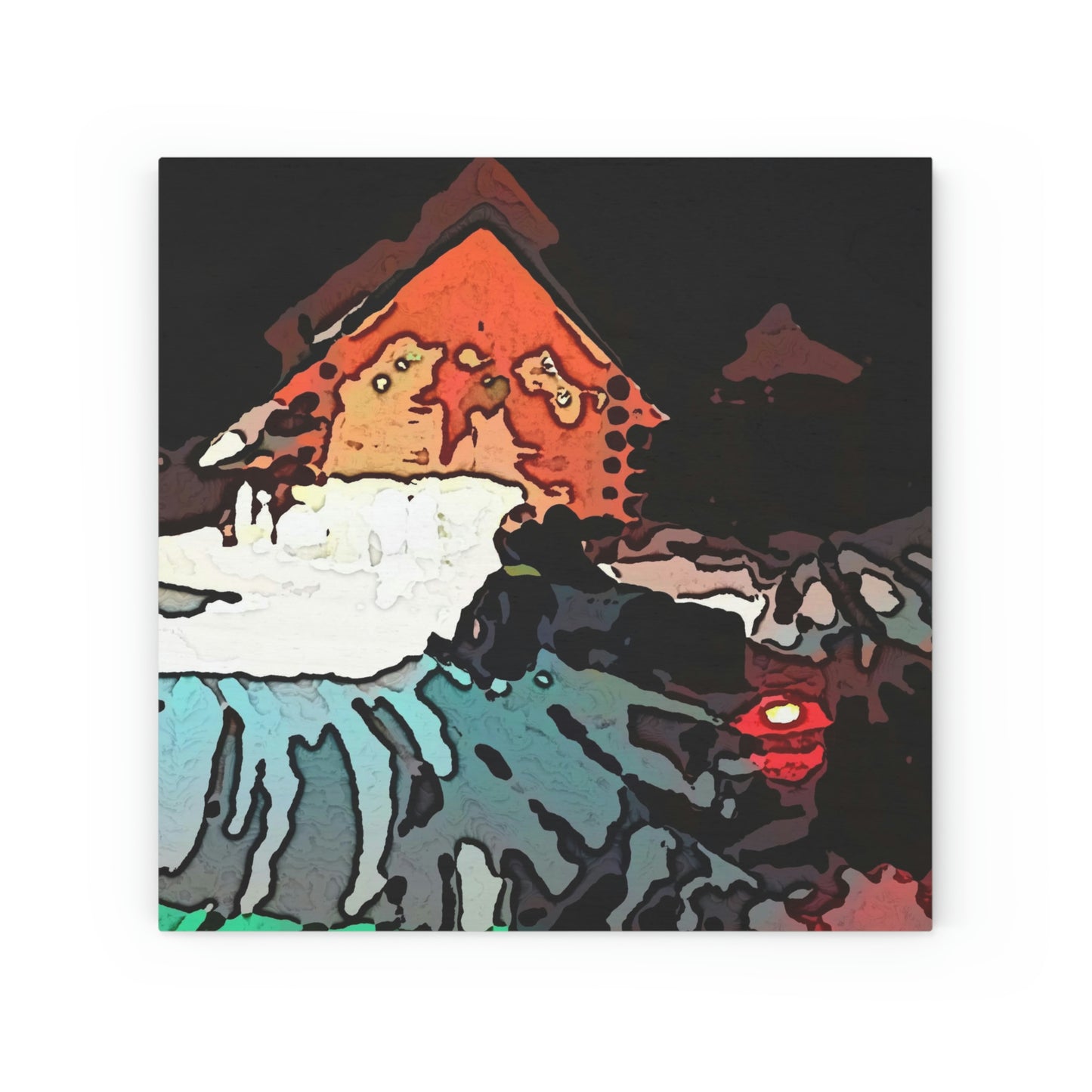 Wood Canvas ... Mountain Cabin & Skidoo Snowmobile, Nov22 ..."A Bit Of Van Gogh & Impressionalism" Rendering Time: 8 Hours ...