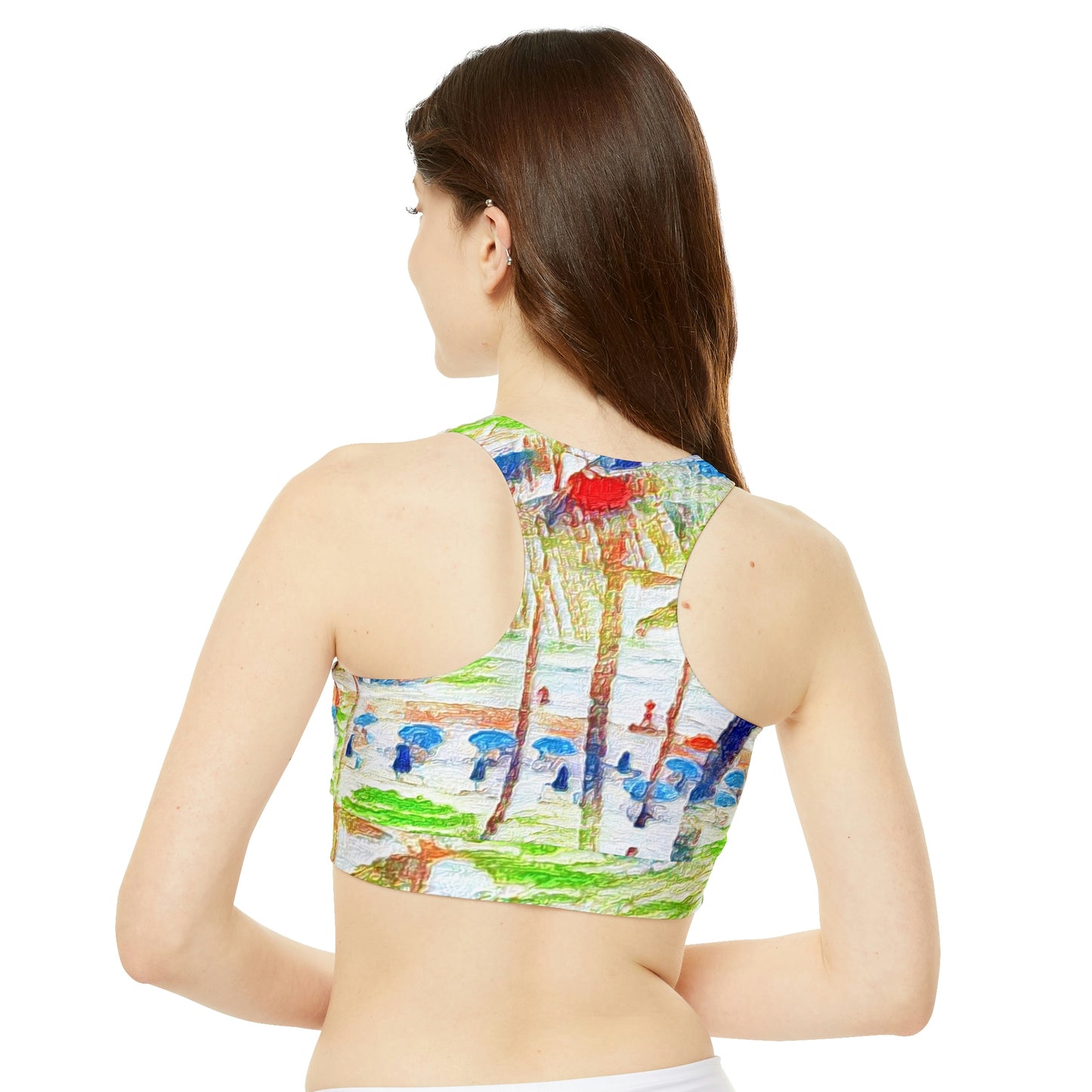 High Neck Crop Bikini Top (AOP) ... "The Royal Hawai'ian: Waikiki Beach_Beach" ... Honolulu, HI ... Ocotber 2014 (Halloween) ... Original Works ...