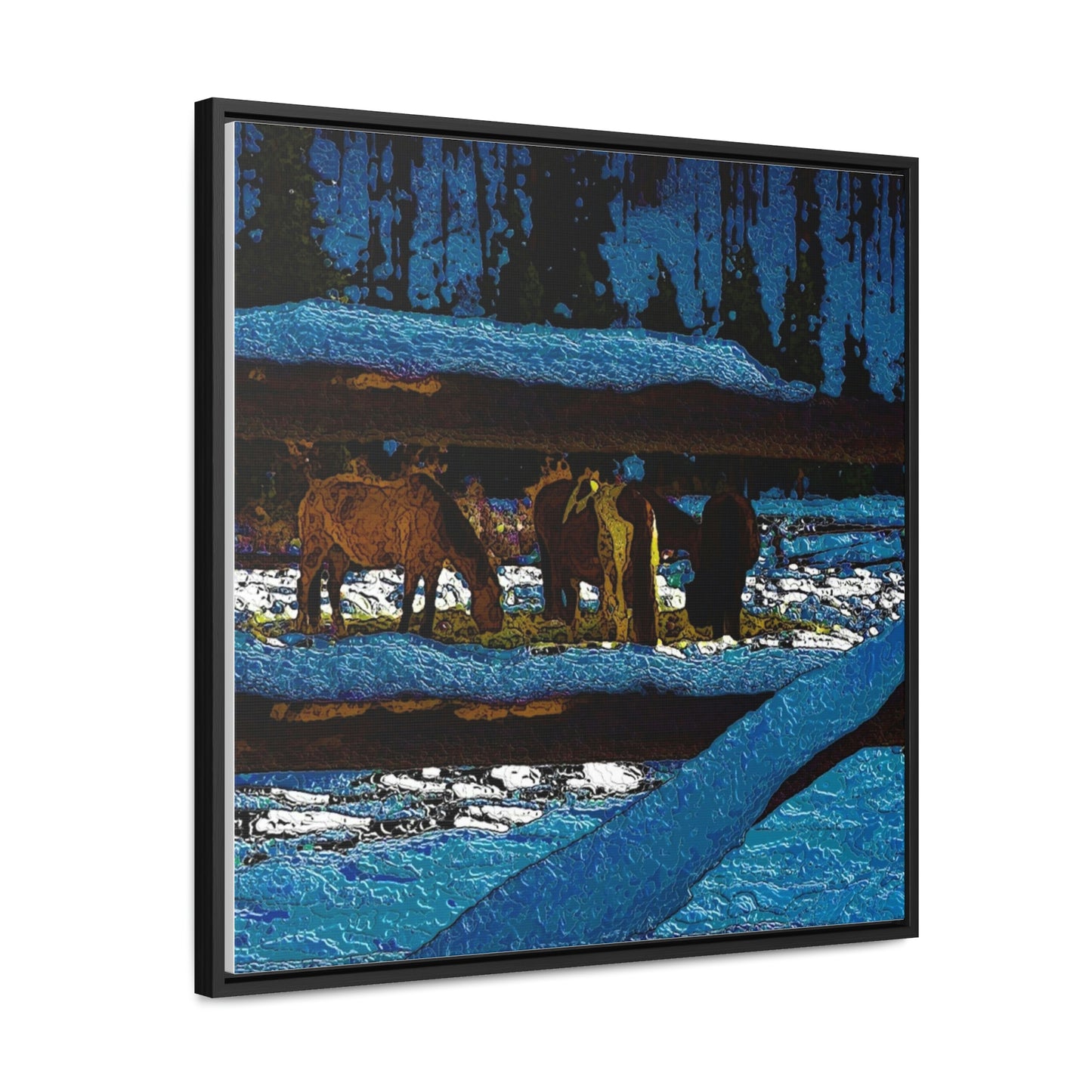Gallery Canvas Wraps, Square Frame ... A Horse ... A Saddle ...  Foraging Through The Snow ...  An_Asses 'Cry' ... Central Idaho, November 2022 ...  Original Works ...