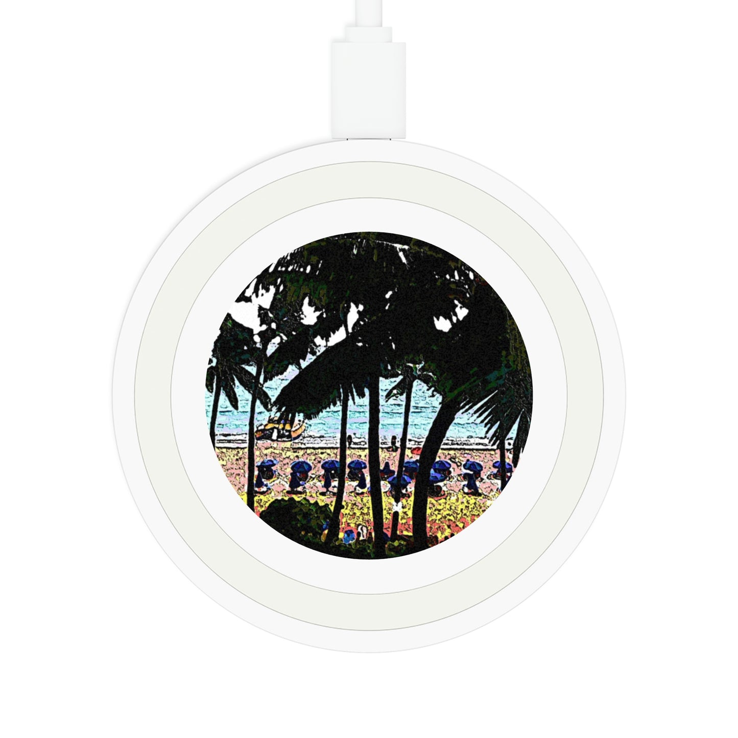 Quake Wireless Charging Pad ... "A Beautiful Beach Amongst The Palms" ... The Outrigger Waikiki, Honolulu, Oahu ... Original Works ...