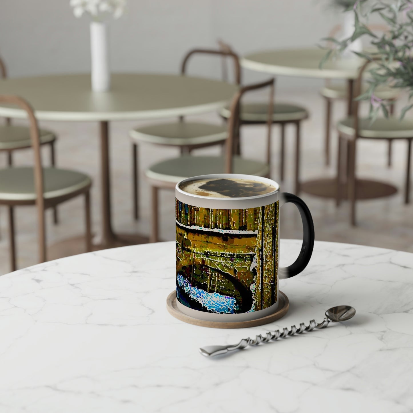 Color-Changing Mug, 11oz ...  Walikng The Streets & Alleys ... 'Strolling The Canals ... '  ... Original Works  ...