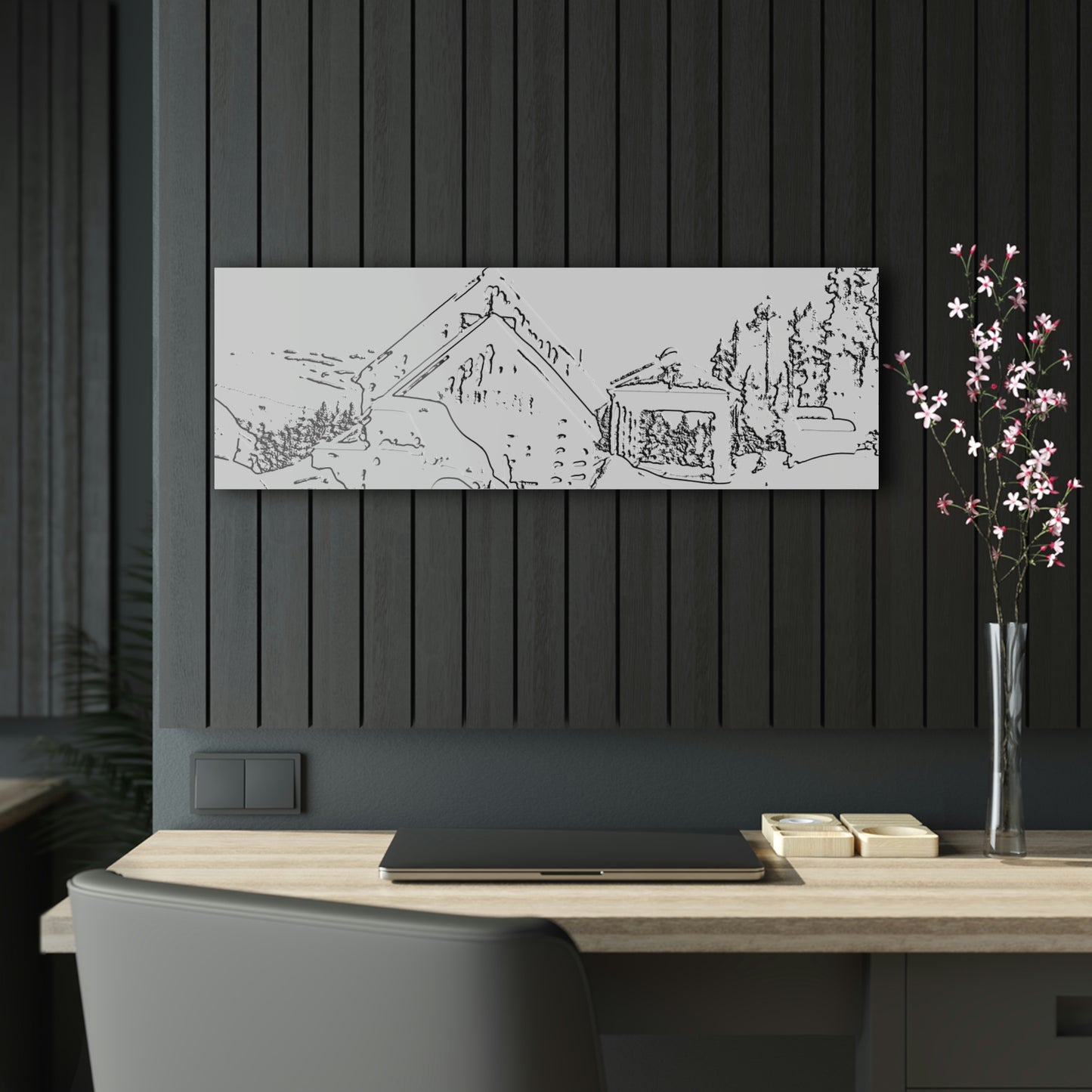 Acrylic Prints ... After An Intense Snow Storm ... 'Digging Out' ... A Vehicle & Cabin "In The Mountains" ... March 2023 ... Original Works ...