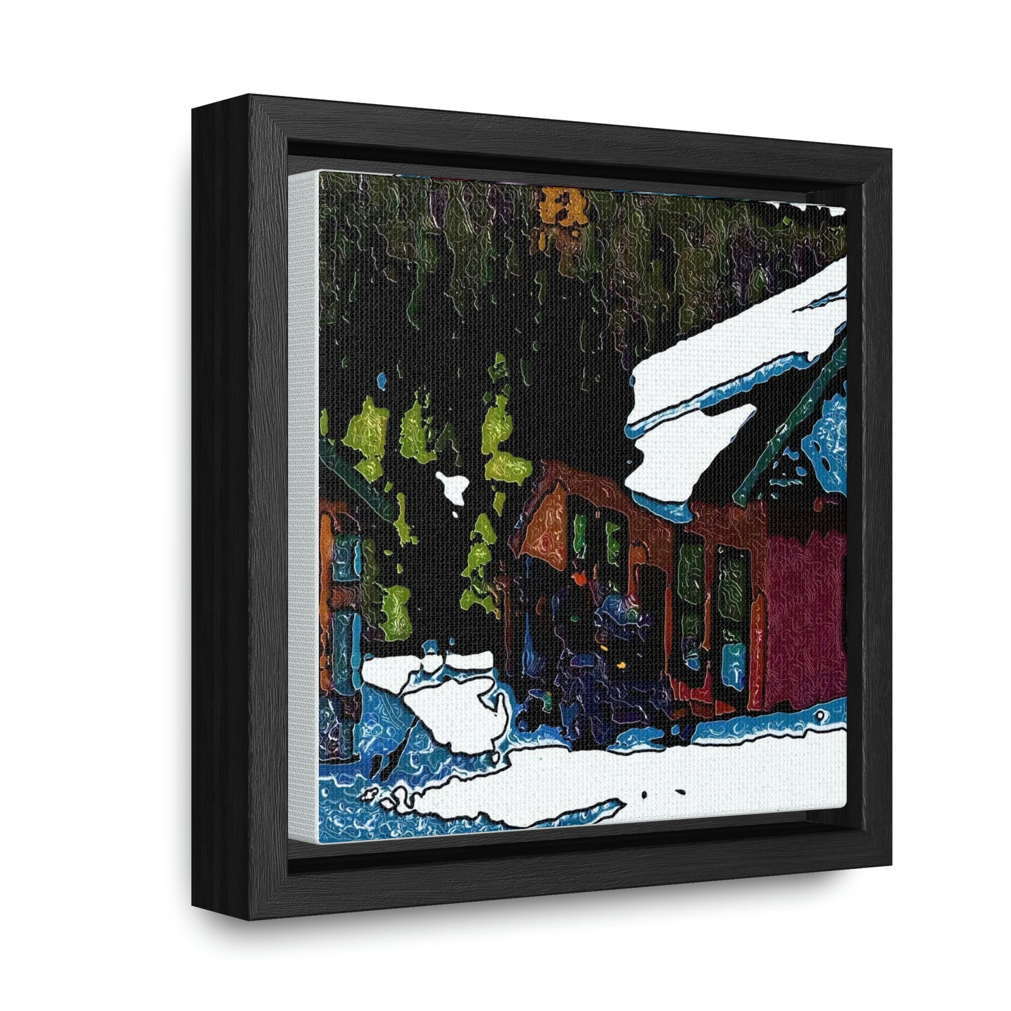 Gallery Canvas Wraps, Square Frame ... "A Rider Passeth-Through-It" ... Colors Galore & A Bit Of Impressionism ... Original Works. Winter 2021. Central Idaho. Rendering Time: 12 Hours ...