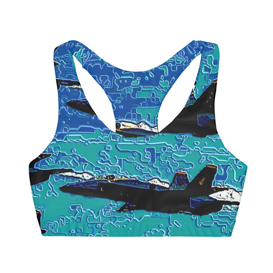 Girls' Double Lined Seamless Sports Bra ... Seattle Seafair ..."Blue Angels Run Over Lake Washington" ... Circa Mid 1980's ... Dr FJ Holt ... Original Works ...