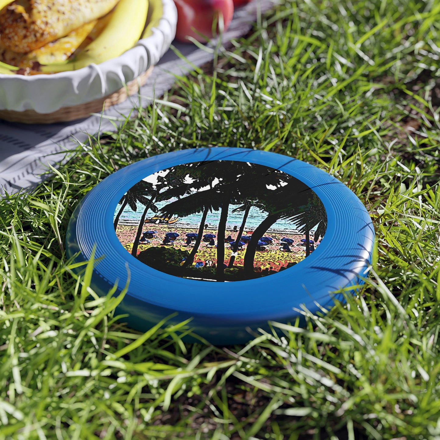 Wham-O Frisbee ...  "A Beautiful Beach Amongst The Palms" ... The Outrigger Waikiki, Honolulu, Oahu ... Original Works ...