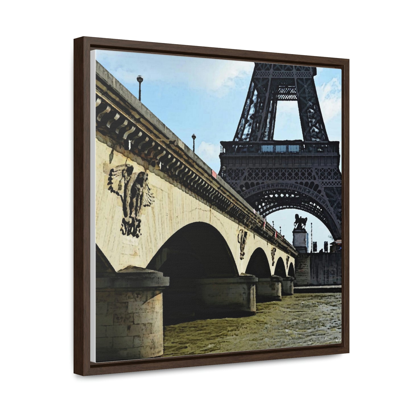 Gallery Canvas Wraps, Square Frame ...  Le Tour D'Eiffel ..."Along The Water" ... Barbara Joan Bonnell-Holt ... Le Voyage De Paris: 1972 ... Original Works ...