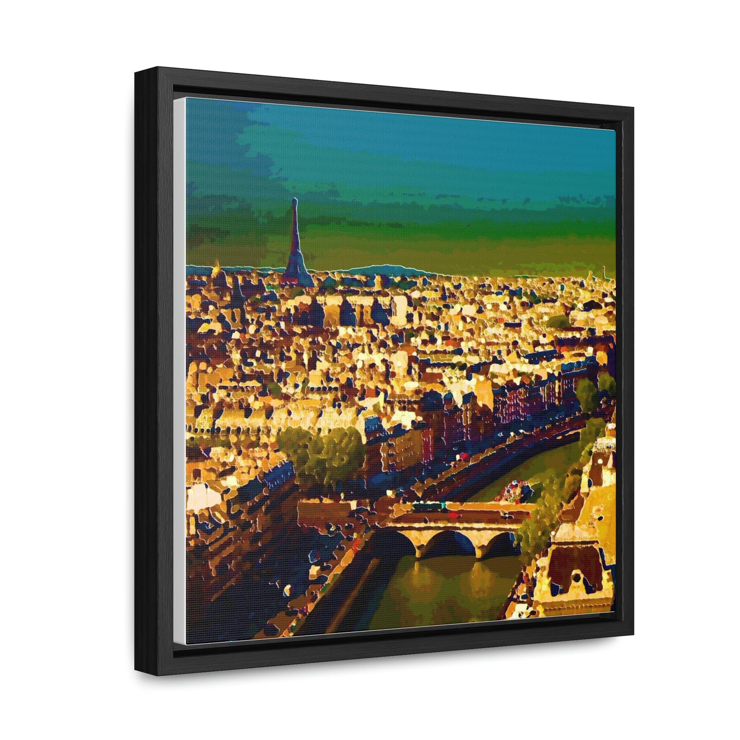 Gallery Canvas Wraps, Square Frame ... Au Paris ... "Along The River Seine" ... Barbara Joan Bonnel-Holt: 1972 ... Original Works ...