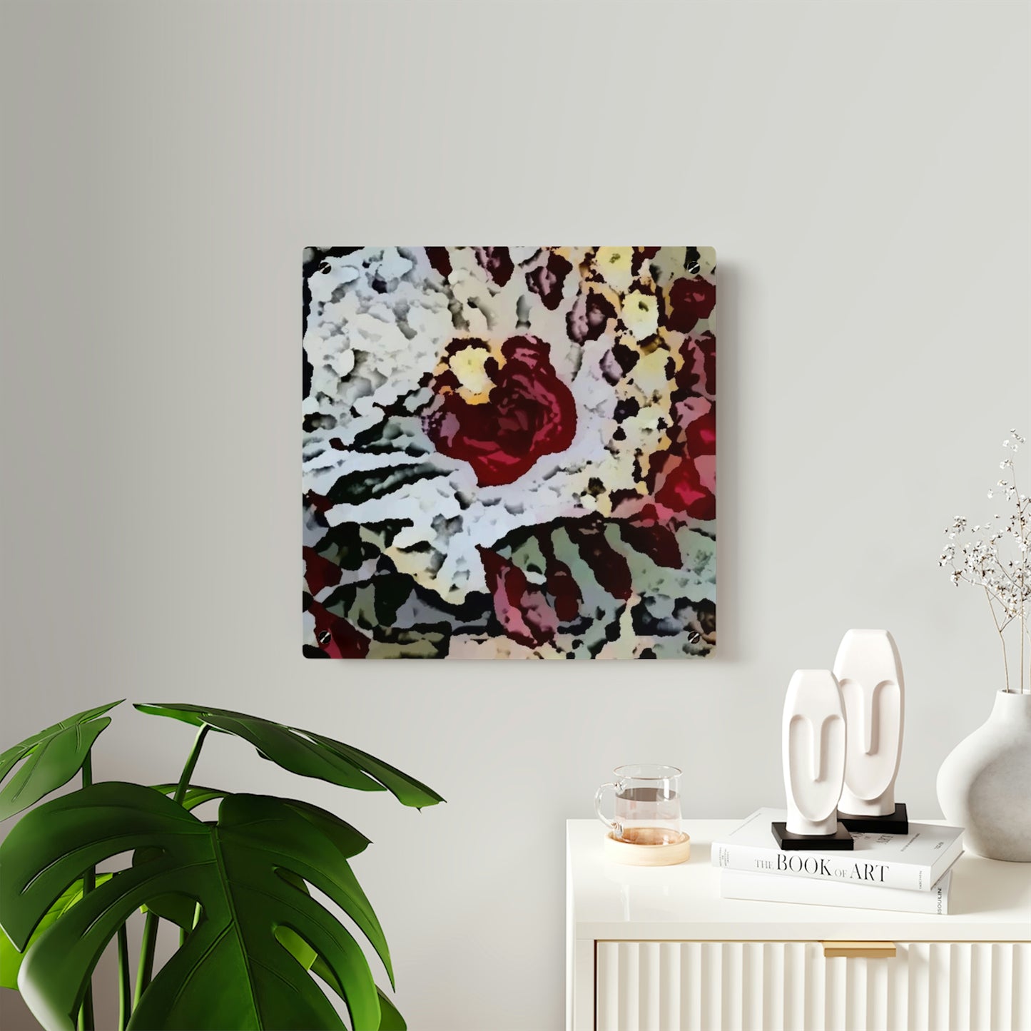 Acrylic Wall Art Panels ... "A Friendly Flower" ... Pointsettia 'Pointing' ... Original Works ... (Supplied Photograph) ...
