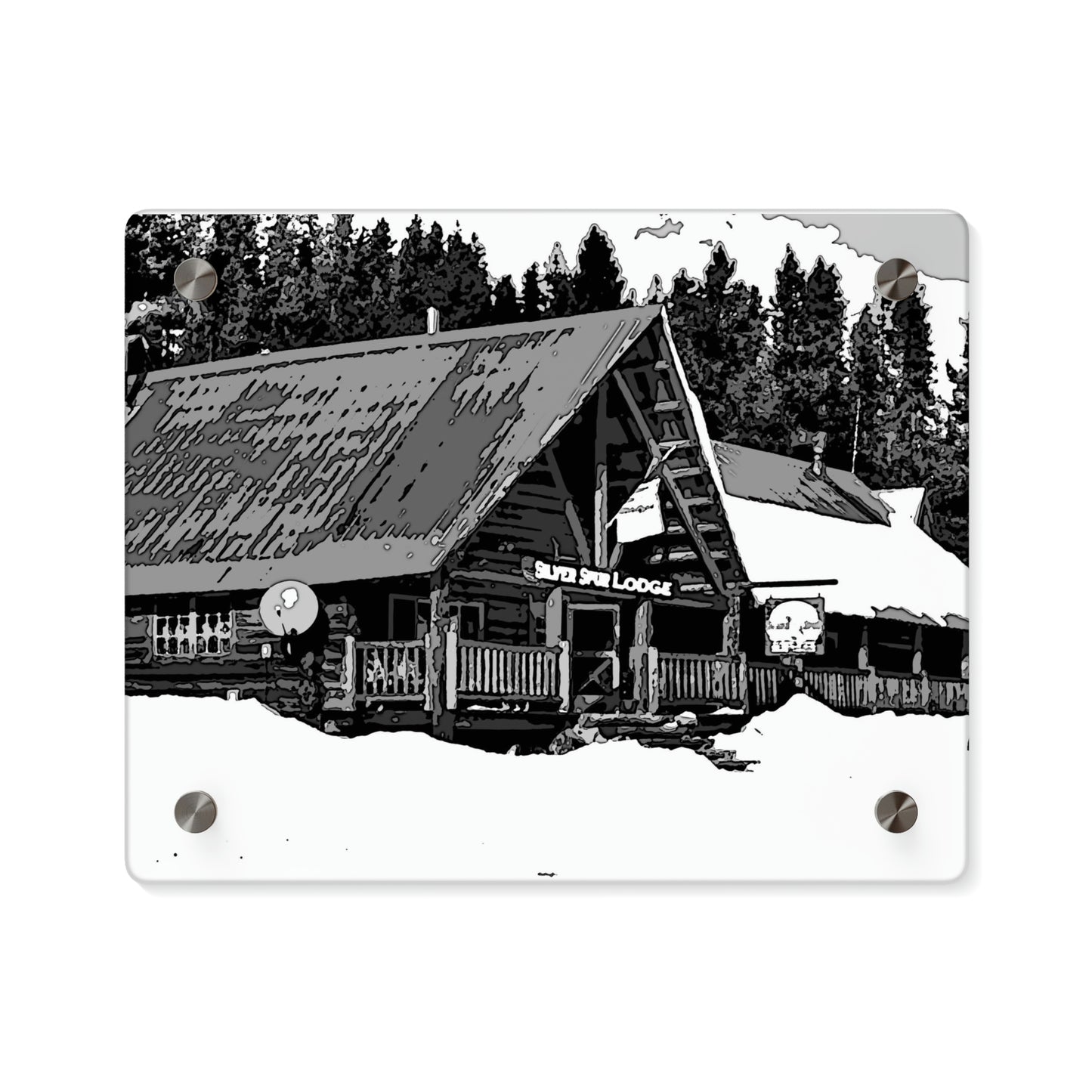 Acrylic Wall Art Panels ... A Beautiful Lodge & Back-Country Outfitter In A Mountain Town ... 'Dixie, Idaho, November 2022' ... Original Works ...