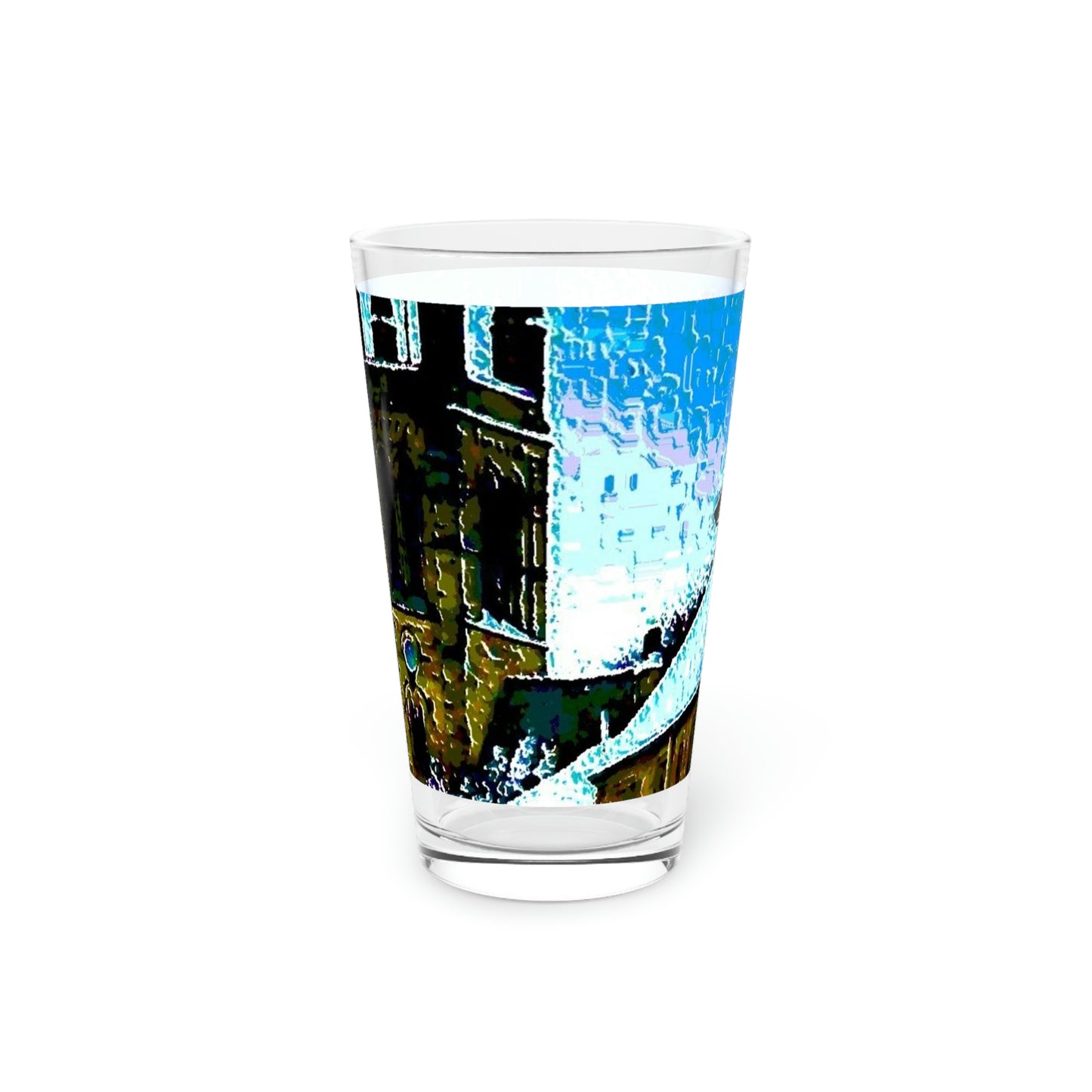 Pint Glass, 16oz ...  Walikng The Streets & Alleys ... 'Strolling The Canals ... '  ... Original Works  ...
