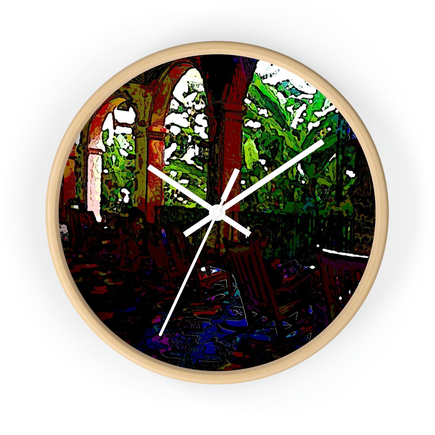 Wall clock ... Lanai & Rocking Chairs At: 'The Pink Palace' ... The Royal Hawai'ian ... Honolulu, HI ... '27Oct2014' ... Original Works ...
