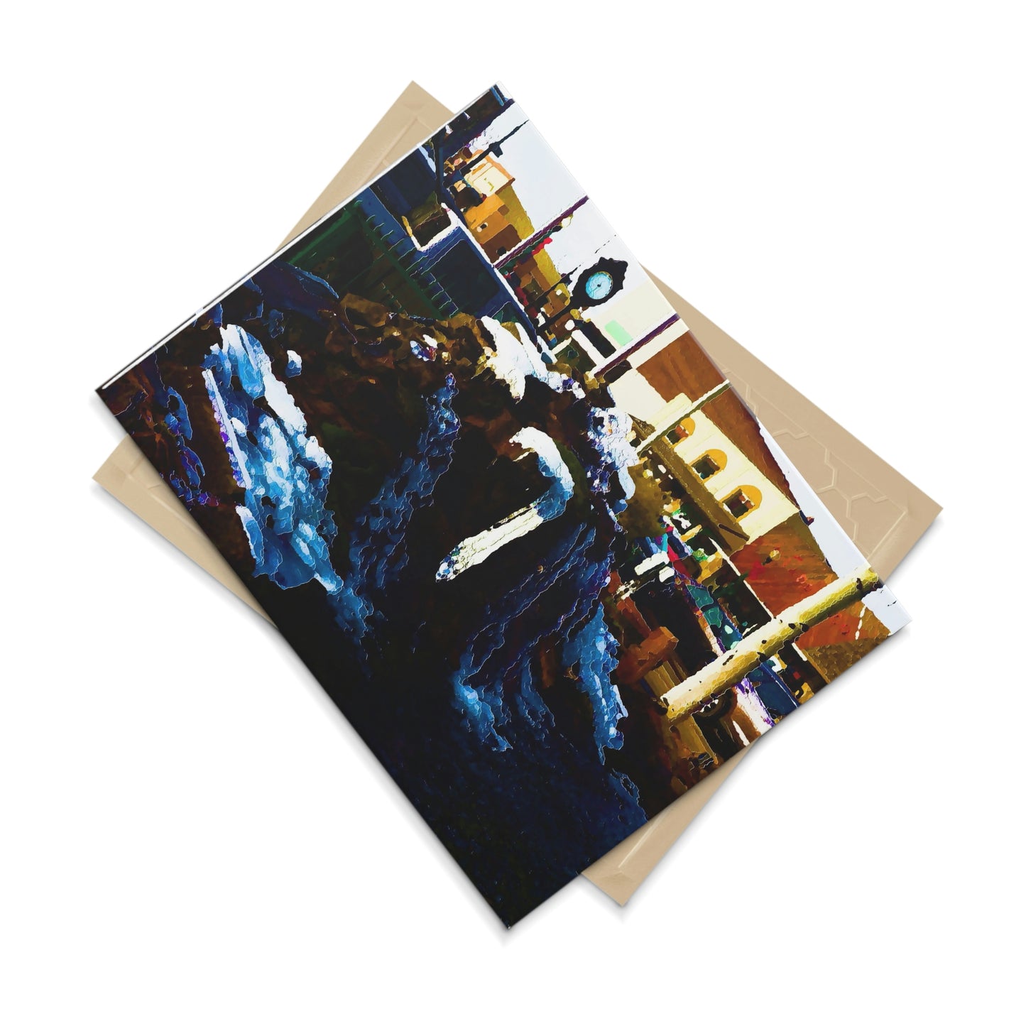Ceramic Photo Tile ...  "Ice & Water Sculpted" ... Downtown Grangeville, Idaho ... Adjacent To Irwin Pharmacy ... 5Jan23 ... Original Works ...