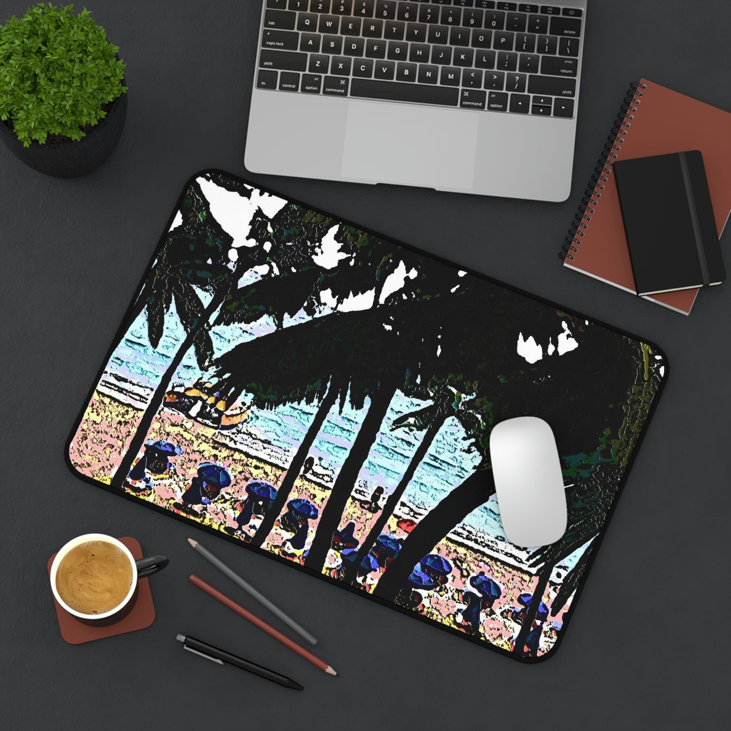 Desk Mat ... "A Beautiful Beach Amongst The Palms" ... The Outrigger Waikiki, Honolulu, Oahu ... Original Works ...