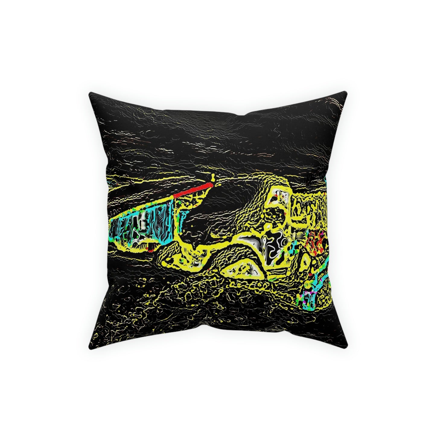 Broadcloth Pillow ...  "Snow Vehicle In Snow Storm At-Rest" ... Circa 12Mar23 ... Central Idaho ... 18-Hours Rendering Time: Original Works ...