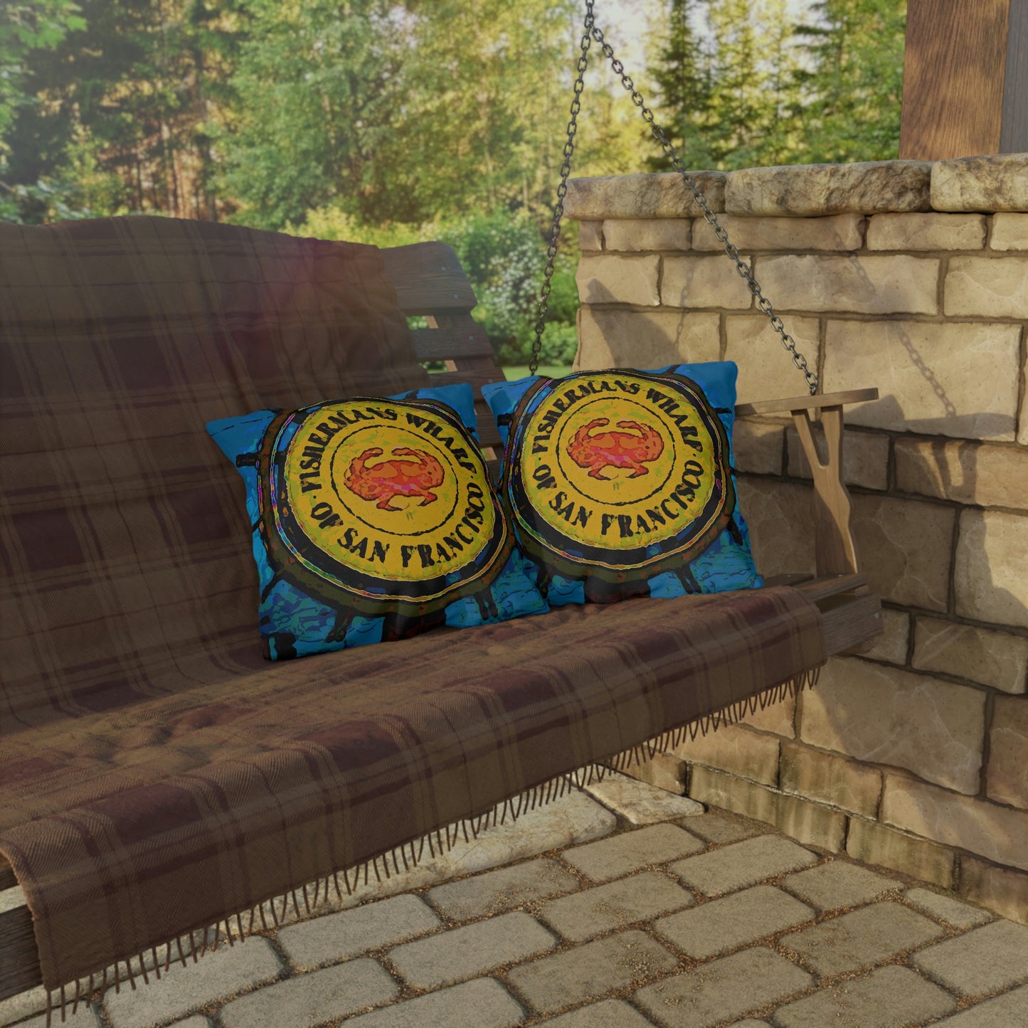 Outdoor Pillows ... "No.9 Fishermen's Grotto - Fishermen's Wharf, SF, California" ... Family Archives: 1970's ... Original Works ...