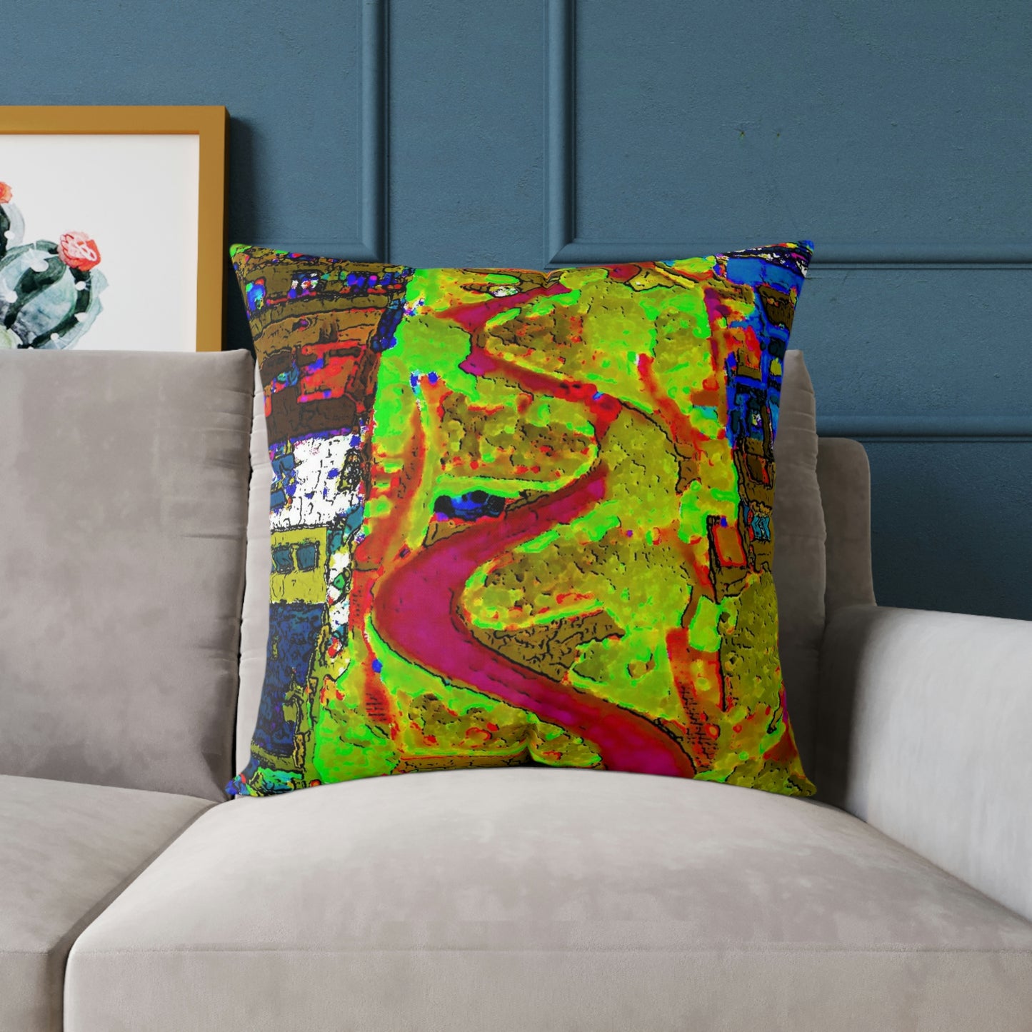 Spun Polyester Pillow ... A Crazy Street ... 'Eight Winding Curve-Switchbacks' ... "Lombard Street, San Francisco, CA' ... Family Archives: 1970's ... Original Works ...
