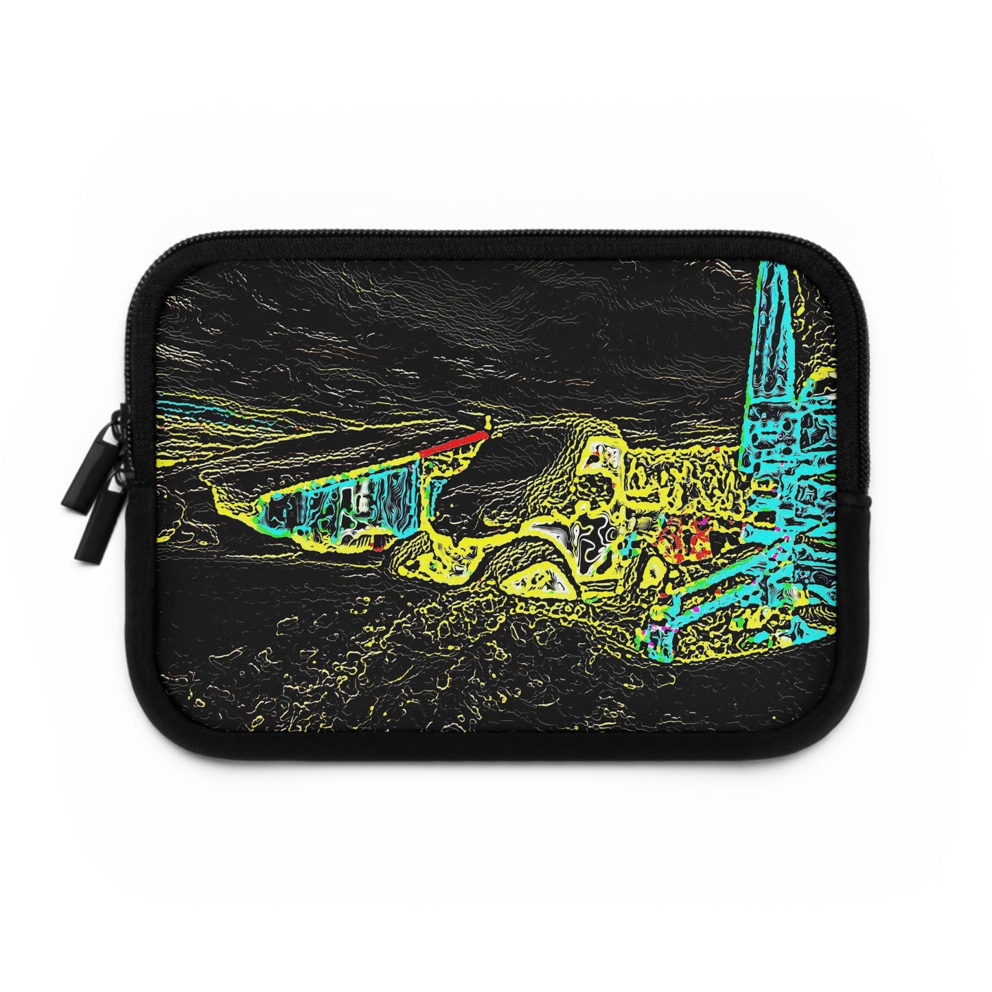 Laptop Sleeve ...  "Snow Vehicle In Snow Storm At-Rest" ... Circa 12Mar23 ... Central Idaho ... 18-Hours Rendering Time: Original Works ...