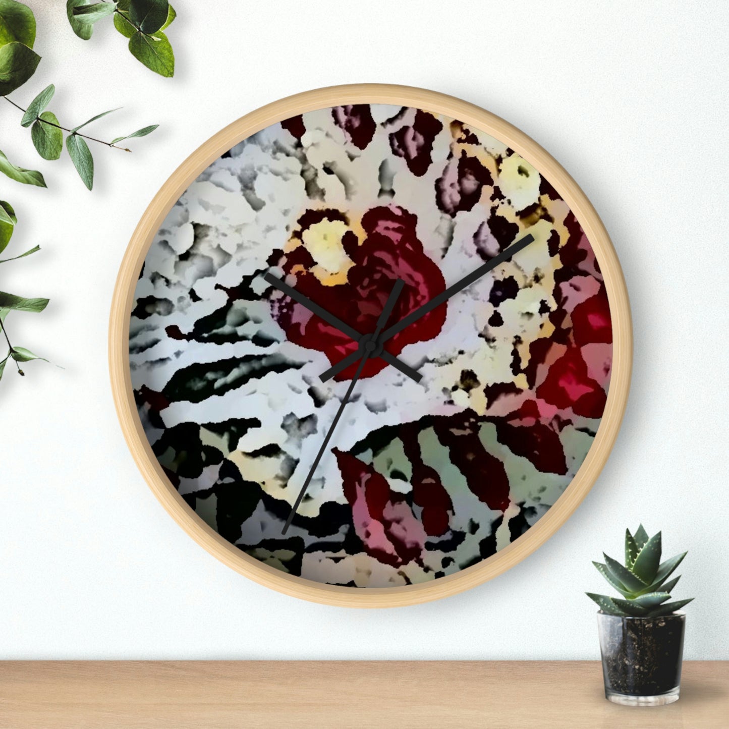 Wall clock ... "A Friendly Flower" ... Pointsettia 'Pointing' ... Original Works ... (Supplied Photograph) ...
