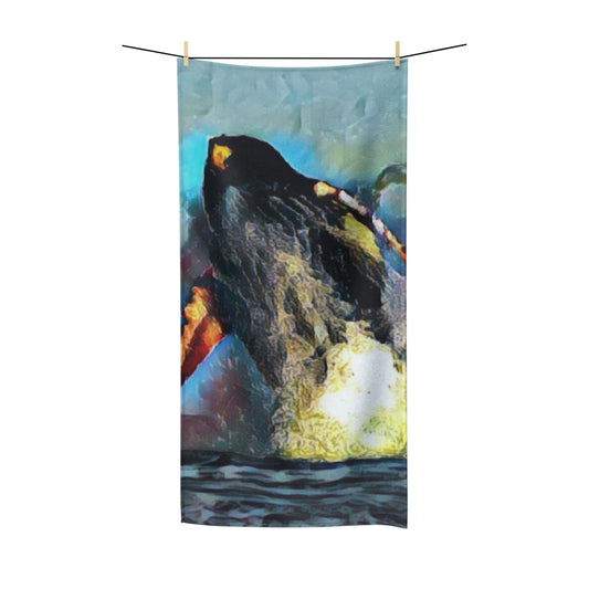 Polycotton Towel ... An Extraordinary Humpback Breach ... 'With Explosive Energy' ... Family Archives (KPH) ... Circa: 21st Century. Maui, HI ... Original Works ...