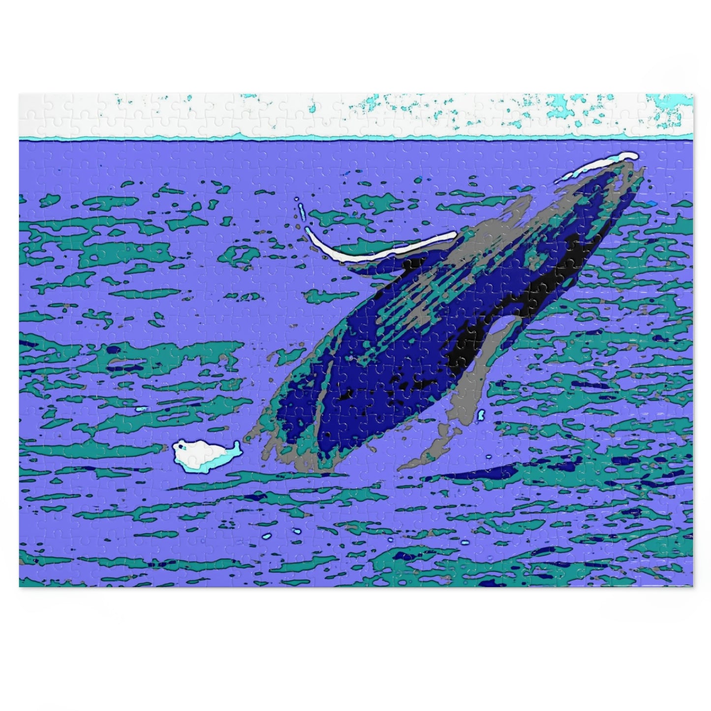 Jigsaw Puzzle (30, 110, 252, 500,1000-Piece) ... Baby Humpback Breaching ... Maui, HI: April 2022 ... "Family Archives: KPH" ... Original Works ...
