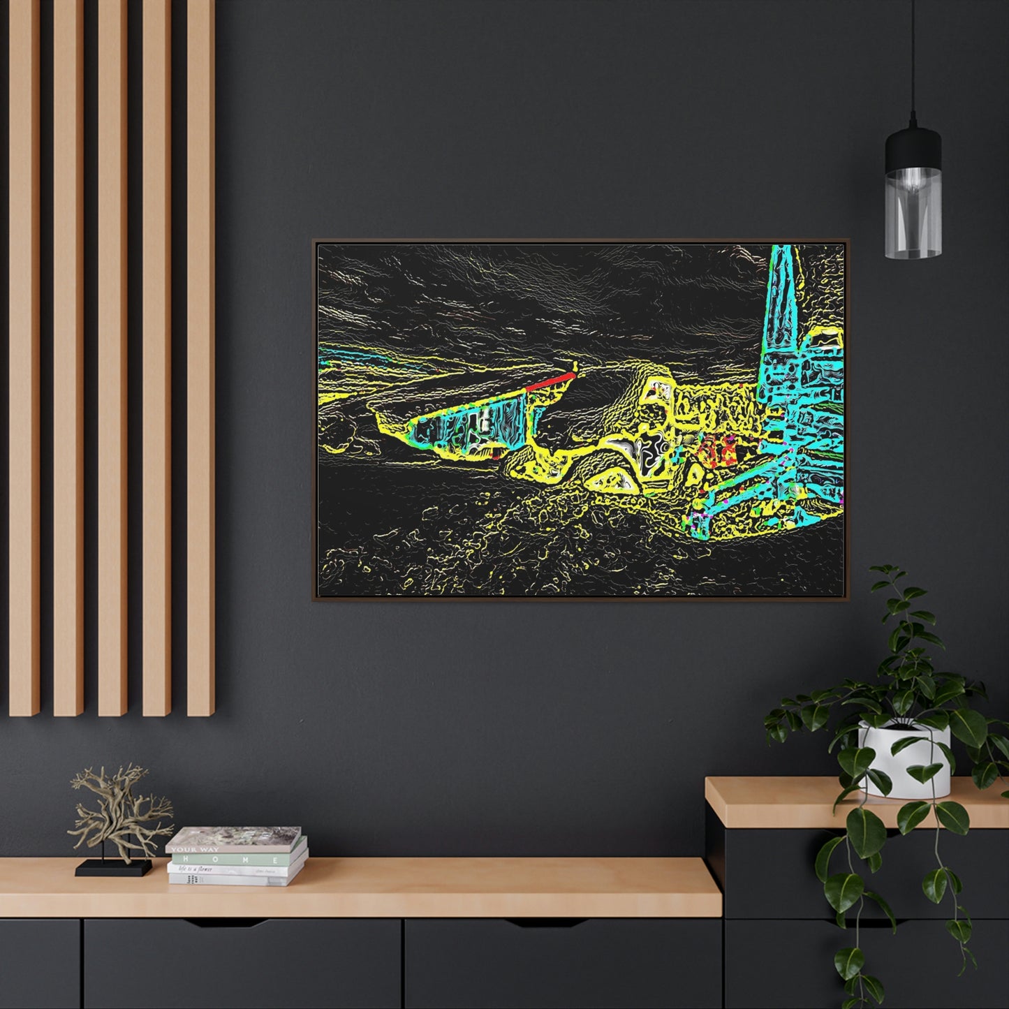 Gallery Canvas Wraps, Horizontal Frame ... "Snow Vehicle In Snow Storm At-Rest" ... Circa 12Mar23 ... Central Idaho ... 18-Hours Rendering Time: Original Works ...