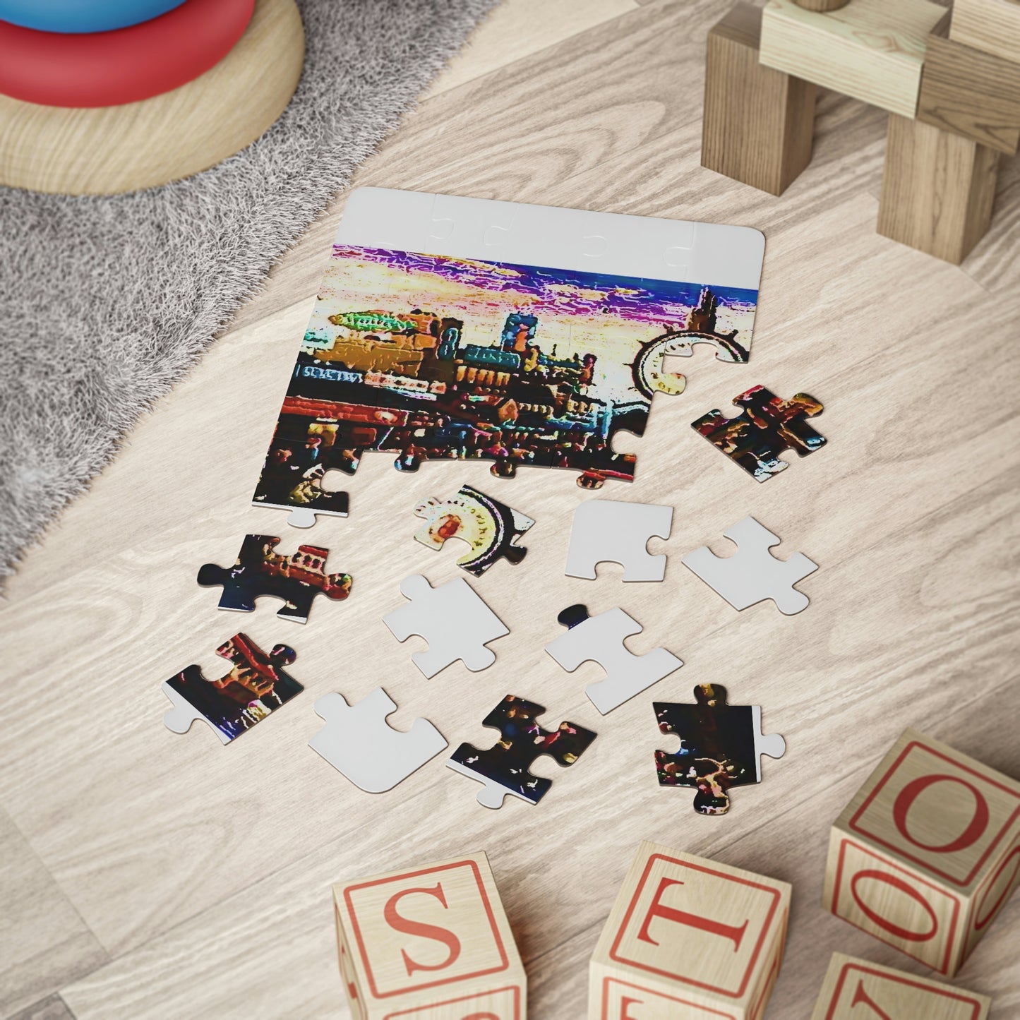 Kids' Puzzle, 30-Piece ... "No.9 Fishermen's Grotto - Fishermen's Wharf, SF, California" ... Family Archives: 1970's ... Original Works ...