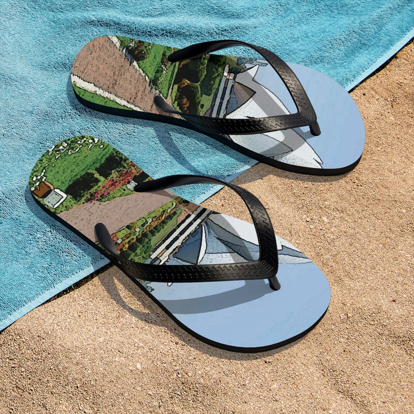 Unisex Flip-Flops ... 'Bahai'i House-Of-Worship' ... "Lotus Temple: Delhi, India, 2008" ... Original Works ...