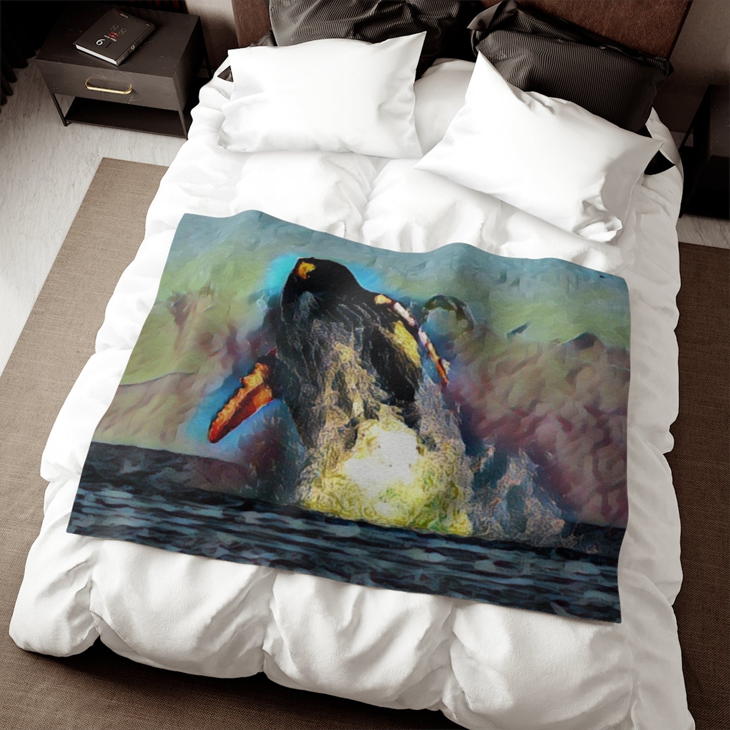 Sweatshirt Blanket ...An Extraordinary Humpback Breach ... 'With Explosive Energy' ... Family Archives (KPH) ... Circa: 21st Century. Maui, HI ... Original Works ...