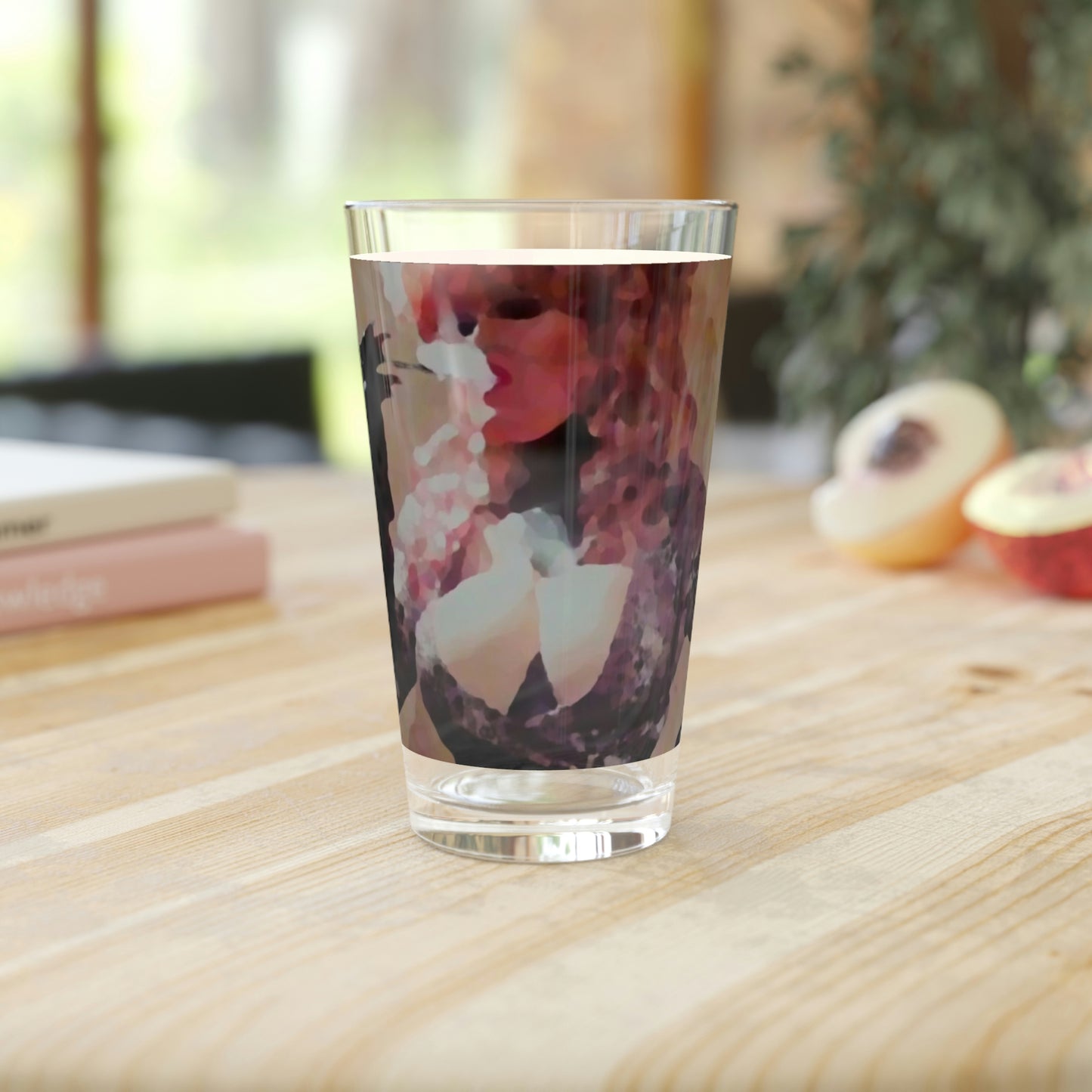 Pint Glass, 16oz ...  A Colleague Overseas ... 'Enjoying A Fag' ... Original Works ... "April Fools 2023" ... Hot-Tranny-Smoke ...