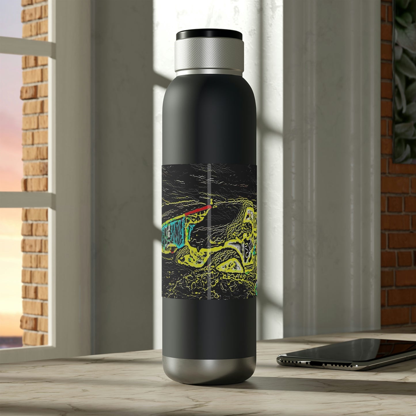 Soundwave Copper Vacuum Audio Bottle 22oz ... "Snow Vehicle In Snow Storm At-Rest" ... Circa 12Mar23 ... Central Idaho ... 18-Hours Rendering Time: Original Works ...