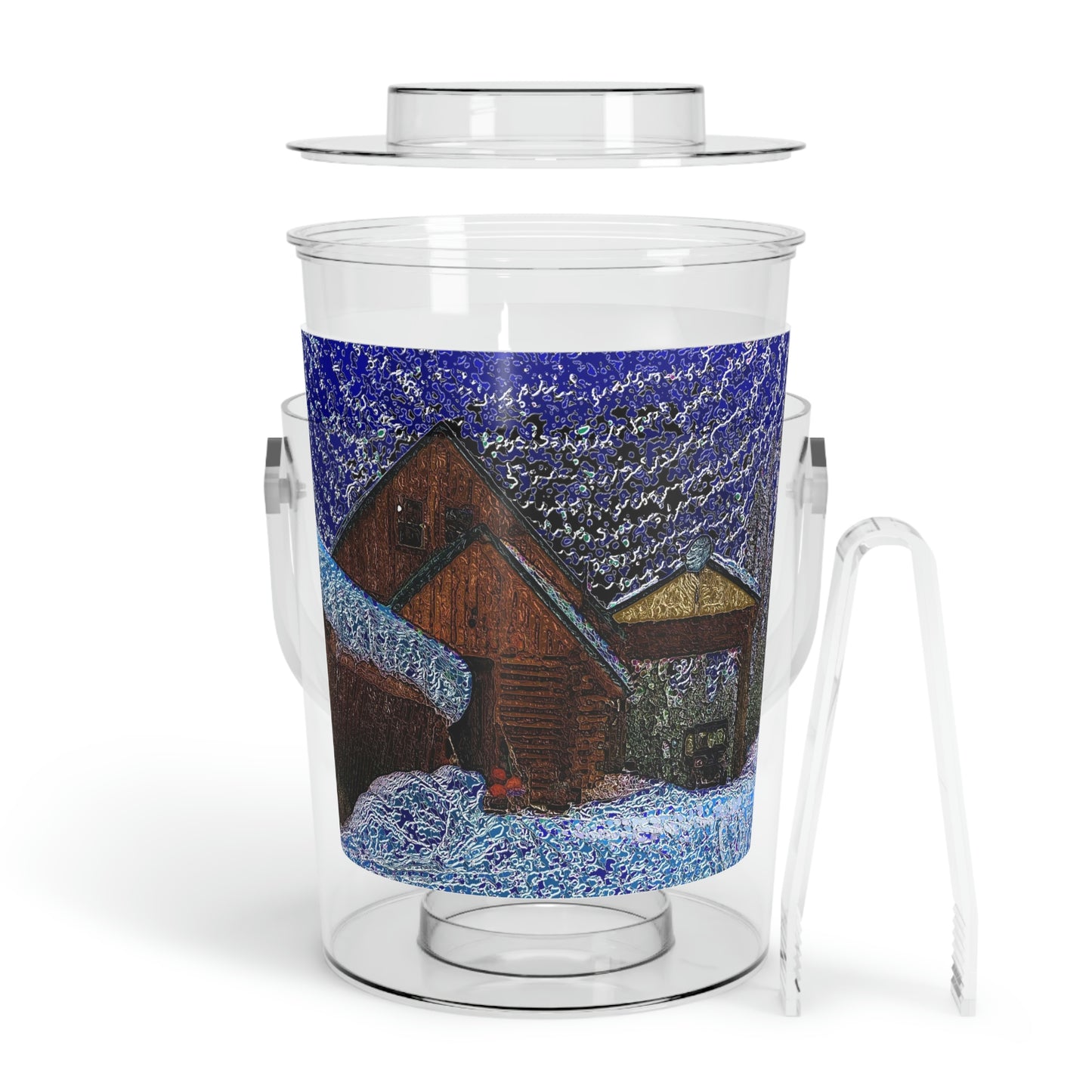 Ice Bucket with Tongs ... An Obvious Helper ... 'A Wonderful Winter-Scene' ... "To Keep Your Ice Chilled ..."