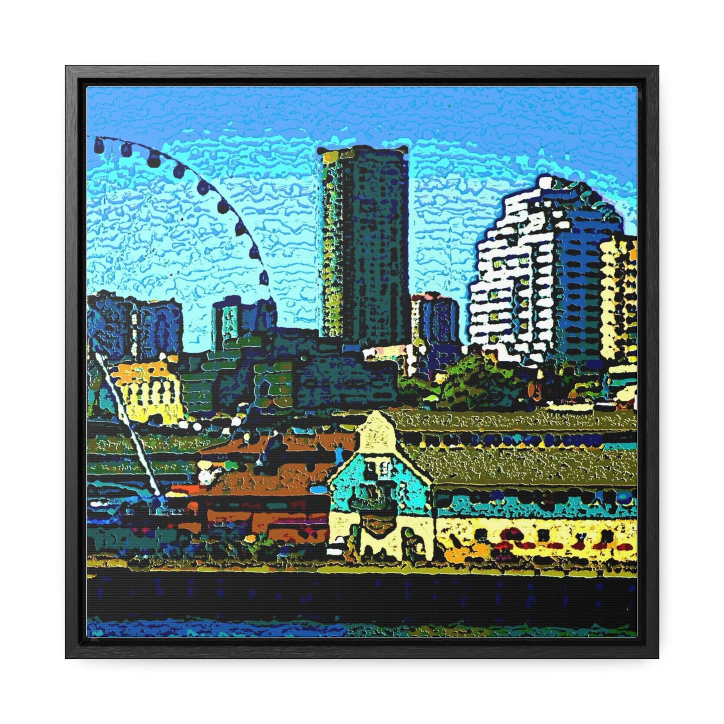 Gallery Canvas Wraps, Square Frame ... That Classic Wheel ... 'Seattle's Wheel' ... & An Old Classic Waterside Vendors ...  'Family Archives' ... Original Works ...