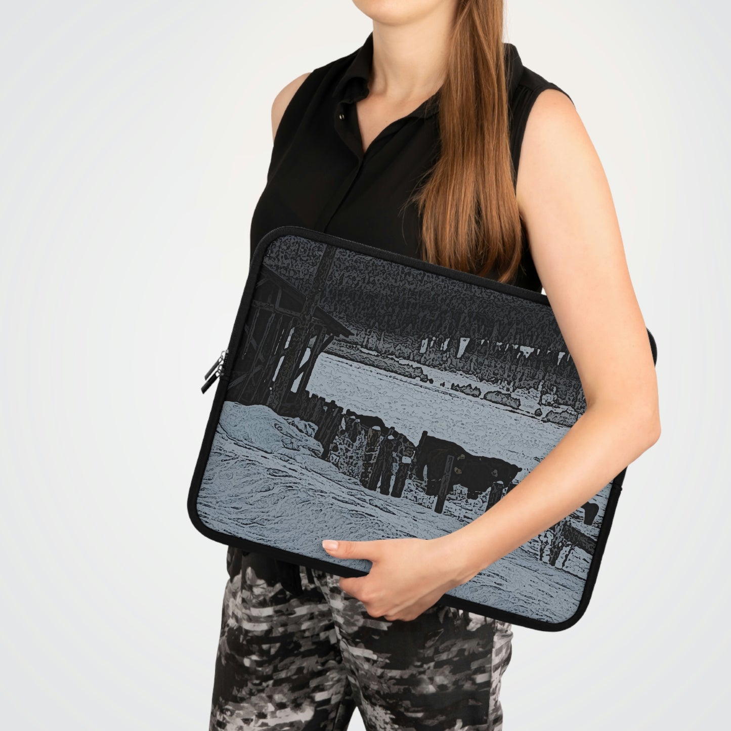 Laptop Sleeve ... A Quiet Morning ... "Along The Red River & Nature Preserve Plateau" ... Jan23 ... Original Works ...