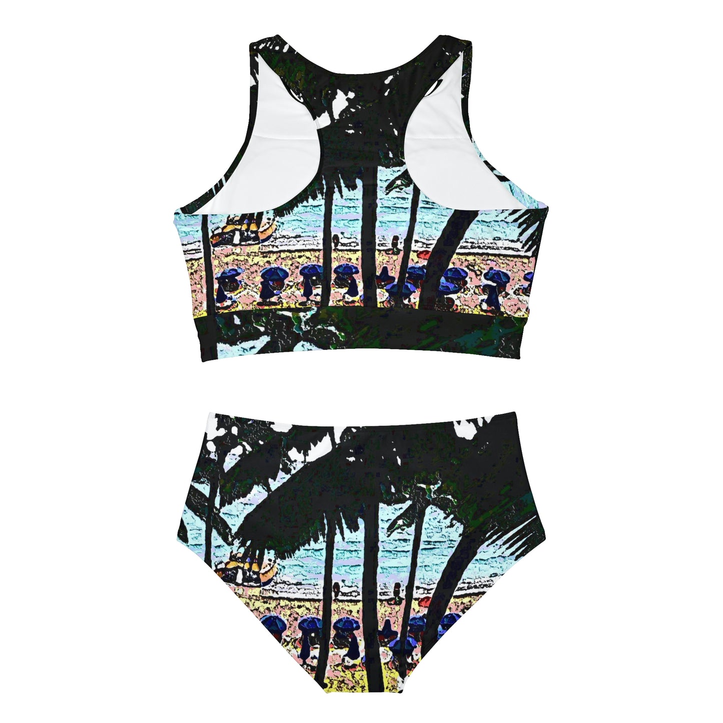 Sporty Bikini Set ...  "A Beautiful Beach Amongst The Palms" ... The Outrigger Waikiki, Honolulu, Oahu ... Original Works ...