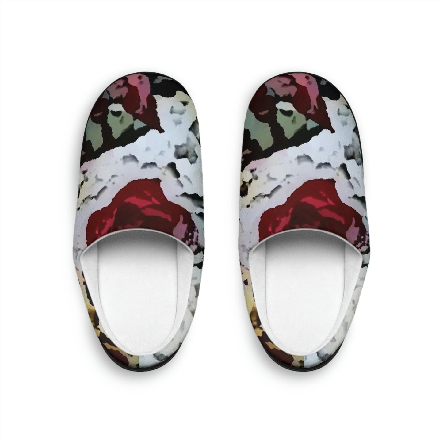 Men's Indoor Slippers ... "A Friendly Flower" ... Pointsettia 'Pointing' ... Original Works ... (Supplied Photograph) ...