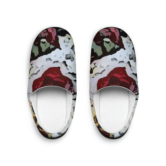 Men's Indoor Slippers ... "A Friendly Flower" ... Pointsettia 'Pointing' ... Original Works ... (Supplied Photograph) ...